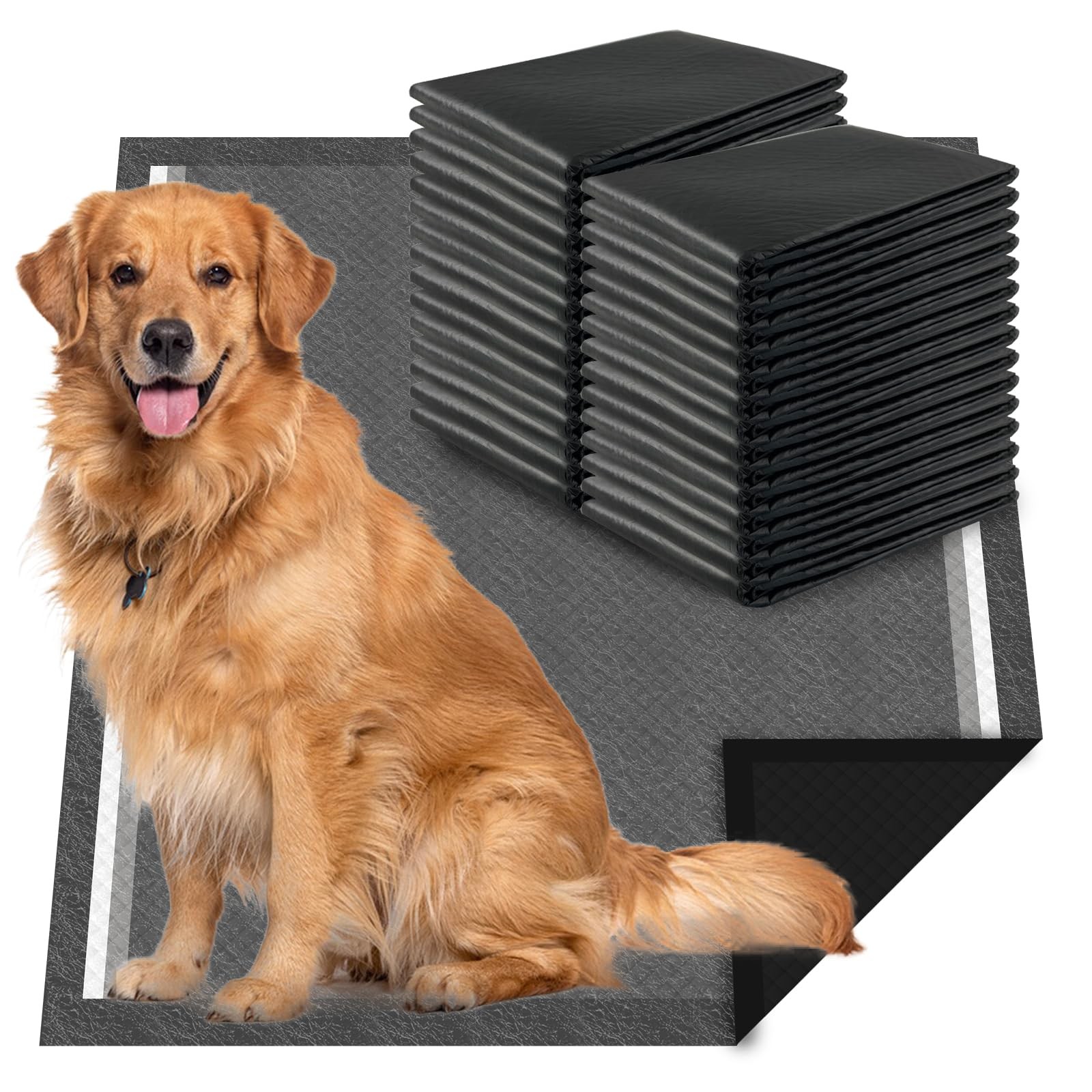 Charcoal Dog Pee Pads Extra Large 28“x34”, Puppy Pads XL 30 Count, Potty Pads…