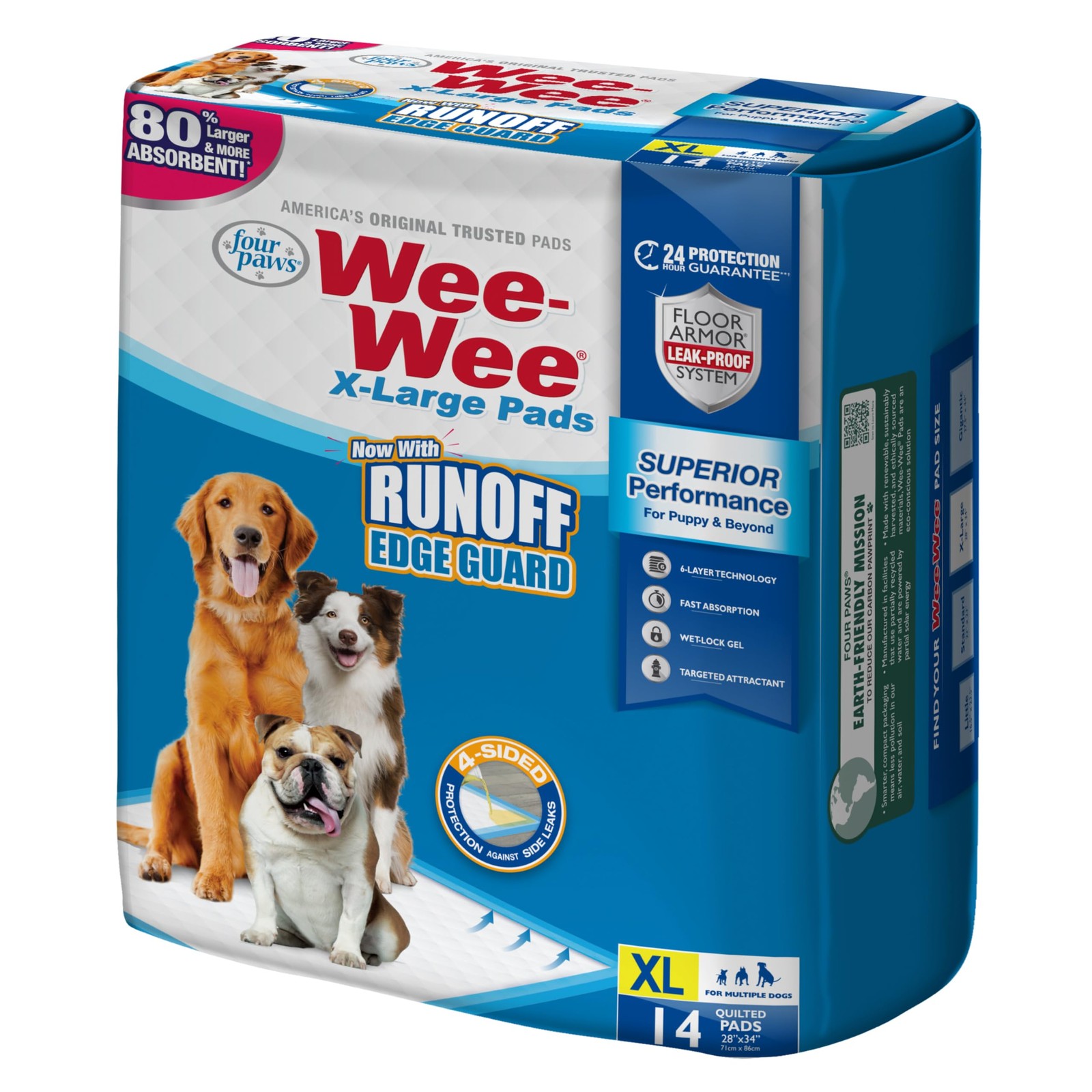 Four Paws Wee-Wee Pads 14 pack Extra Large White 28″ x 34″ x 0.1