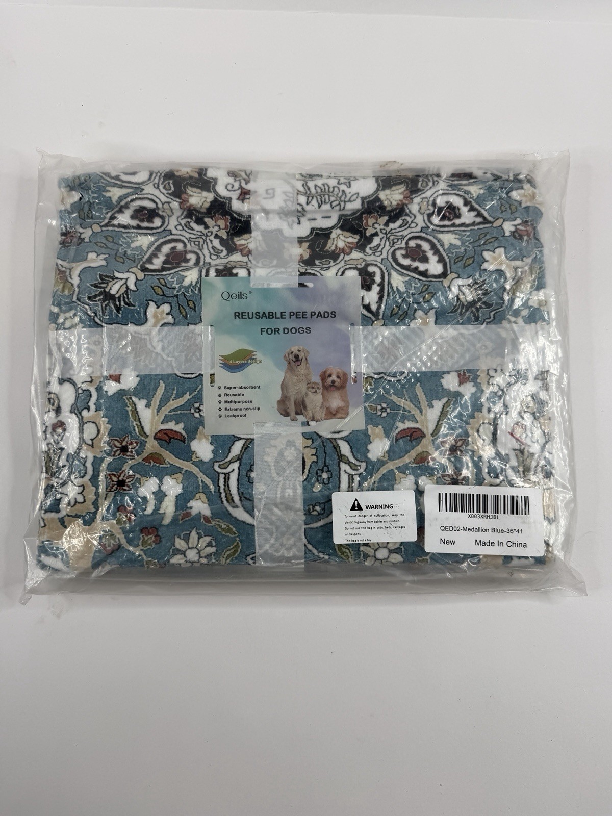 Qeils Washable Pee Pads for Dogs, 2 Pack Reusable Puppy Pads 36″X41″