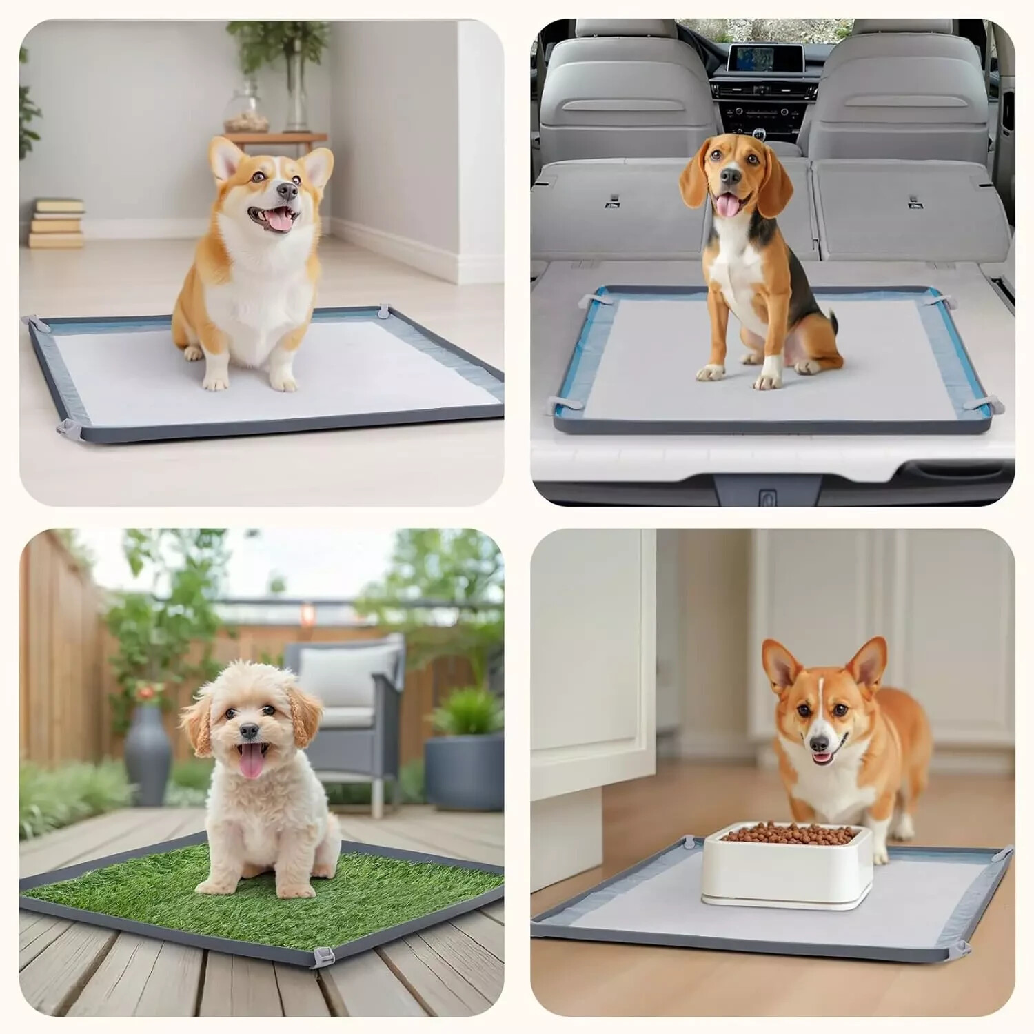 Large Dog Pee Pad Holder – Silicone Puppy Pad Holder – High Edge Dog Potty Tray