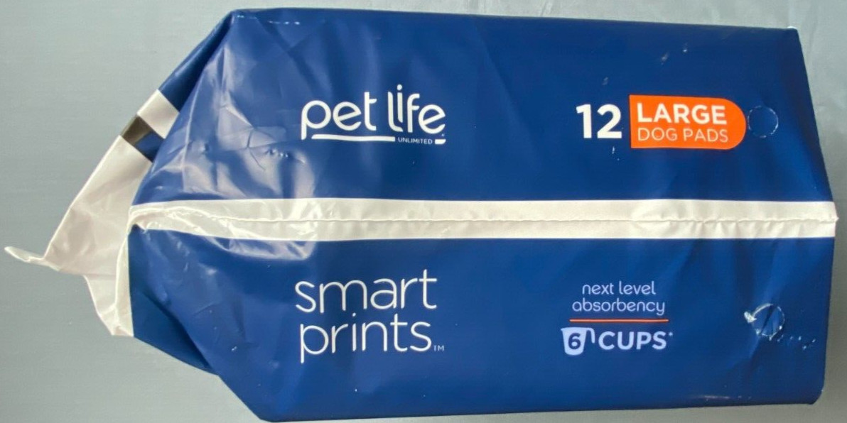Pet Life Smart Prints Dog Pads 12 Count Large 6 Cup Absorbency NEW