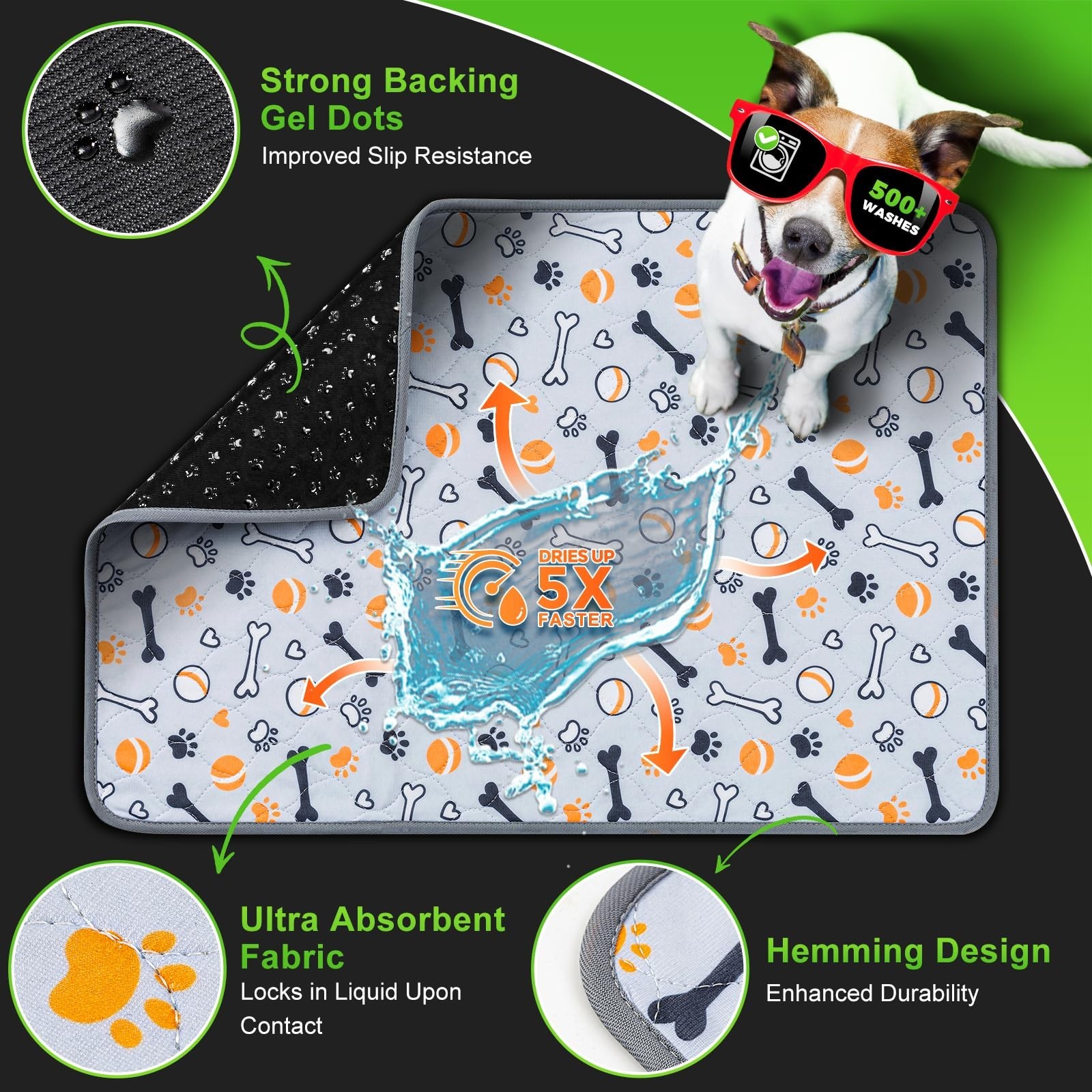 Large Dog Grass Pad with Tray – 29″x20.5″, Reusable Turf, Waterproof Pee Pads, P