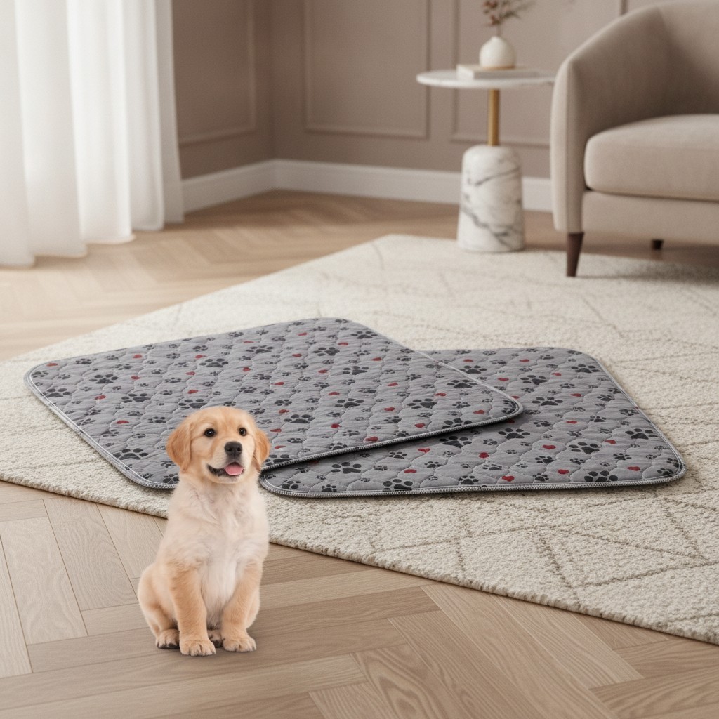 Washable Pee Pads for Dogs – Super 3FT x 3FT (Pack of 2) Blue Medallion