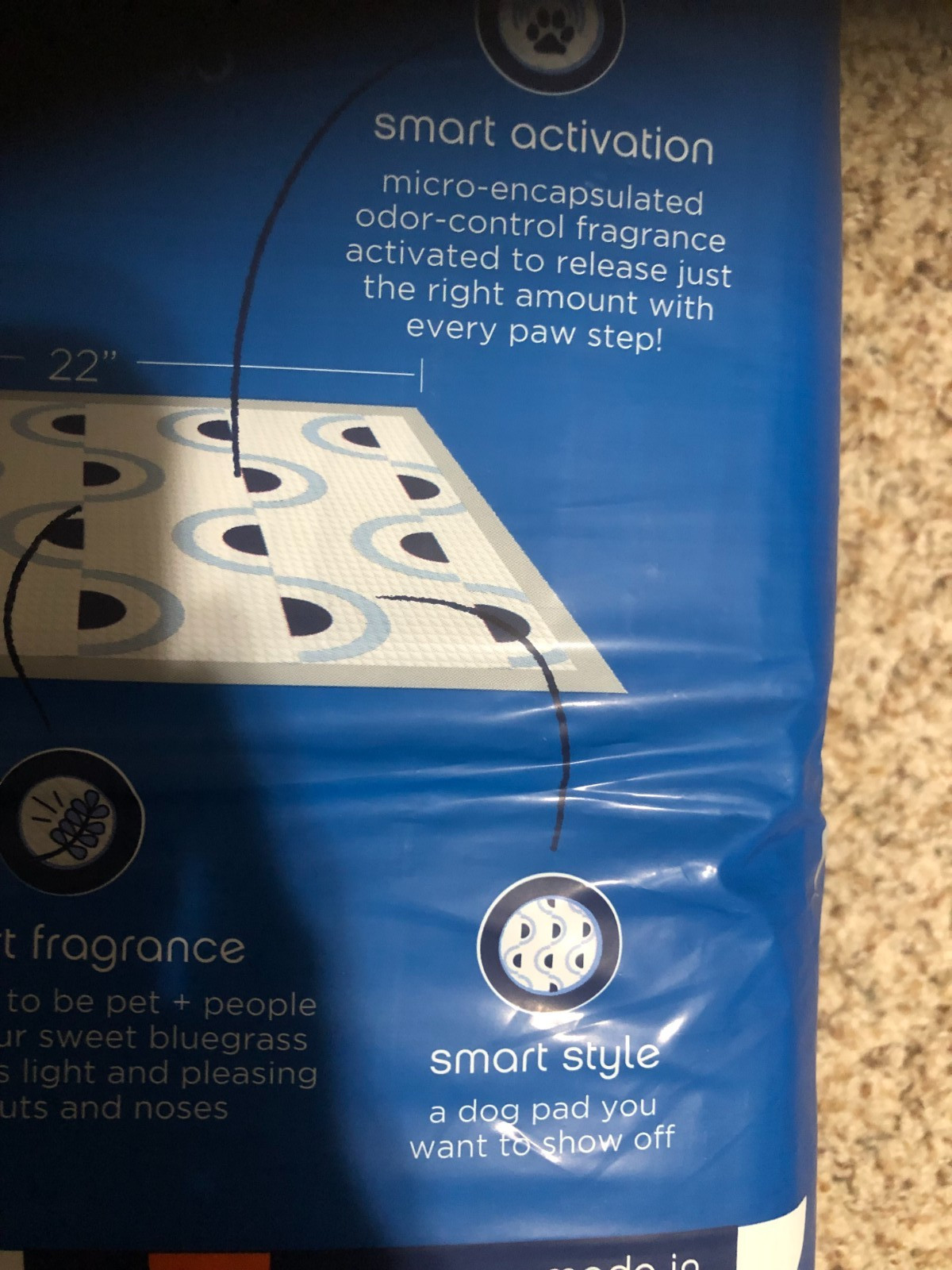 Pet Life Unlimited Smart Prints Dog Pads 40 Ct Large 22″x22″ 6 Cup Capacity NEW