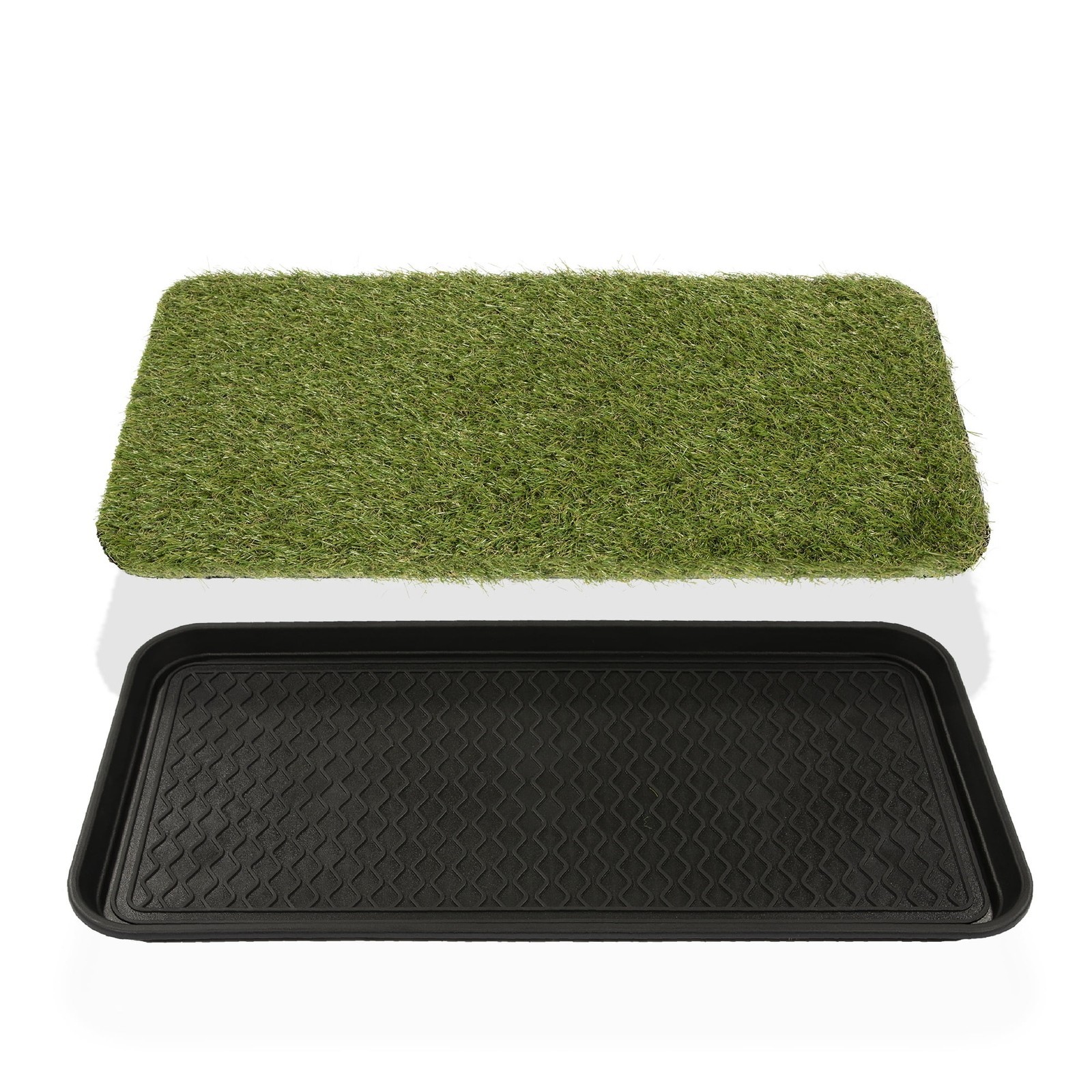 Pet Care Non-Slip Easy Clean Indoor/Outdoor Tray Heavy Duty W/Reusable Grass Pad