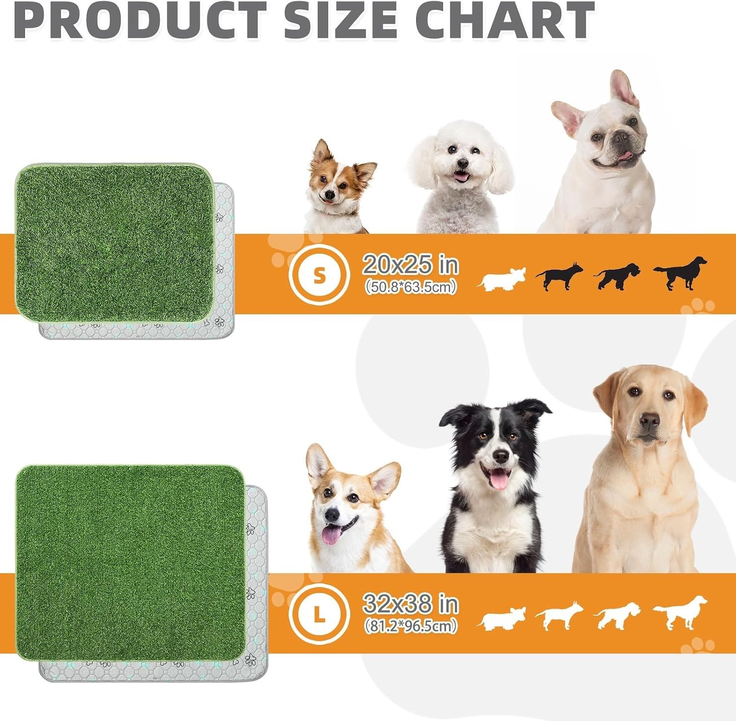 Dog Grass Pad with Washable Pee Pads for Puppy Potty Tray,20″*25″ Soft Artifi…
