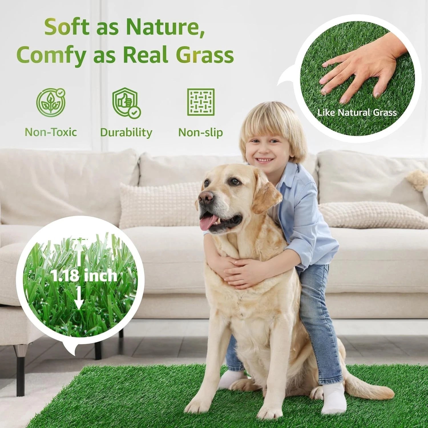 Dog Grass Pee Pads 2 Pack – Artificial Grass for Potty Tray