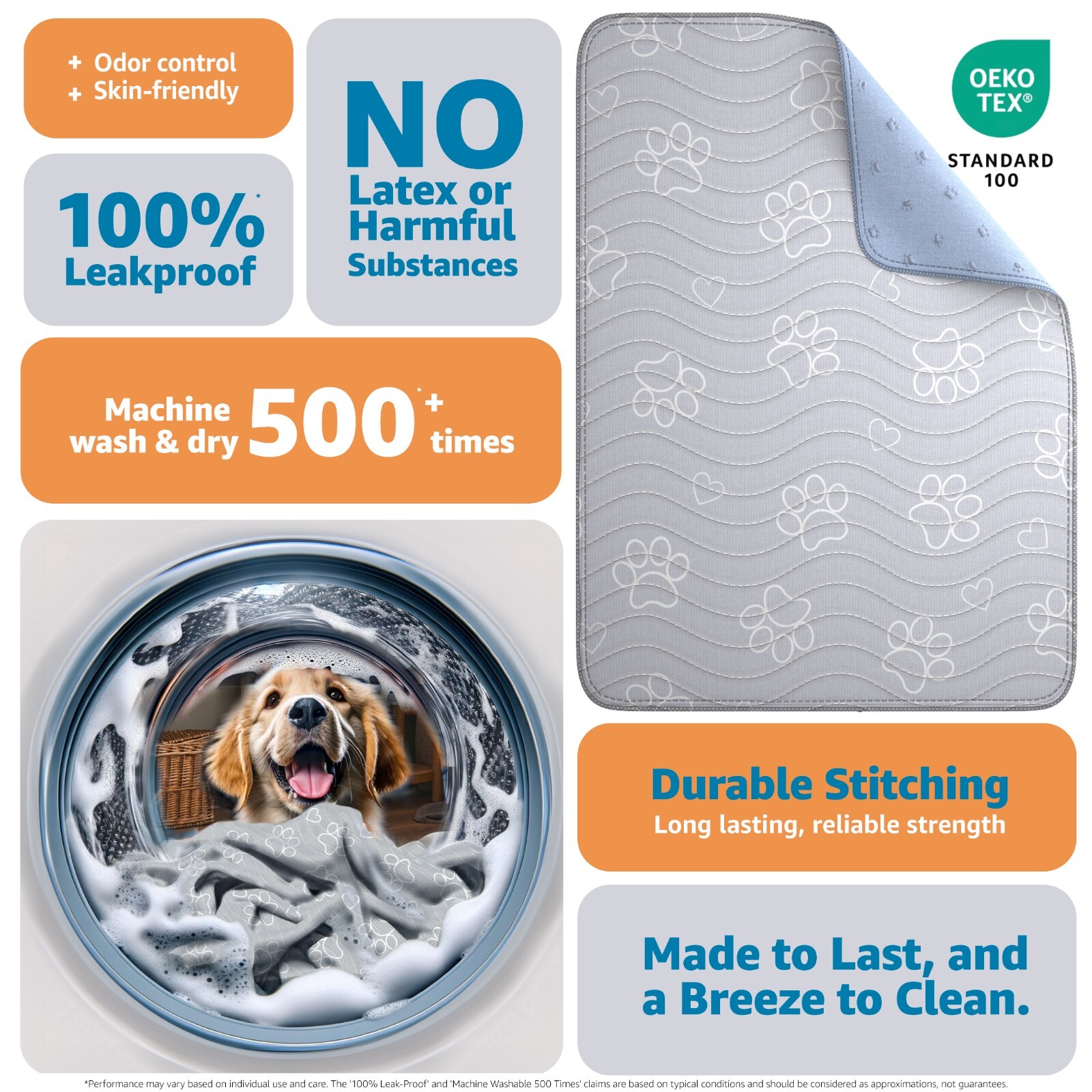Pack of 2 Reusable Puppy Pads 36″ x 41″ – Medium