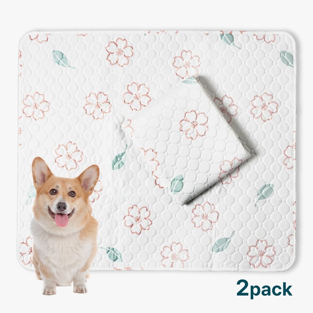 Extra Large Washable Dog Pee Pads (2 Pack), 31″x36″ Reusable Waterproof Pad f…