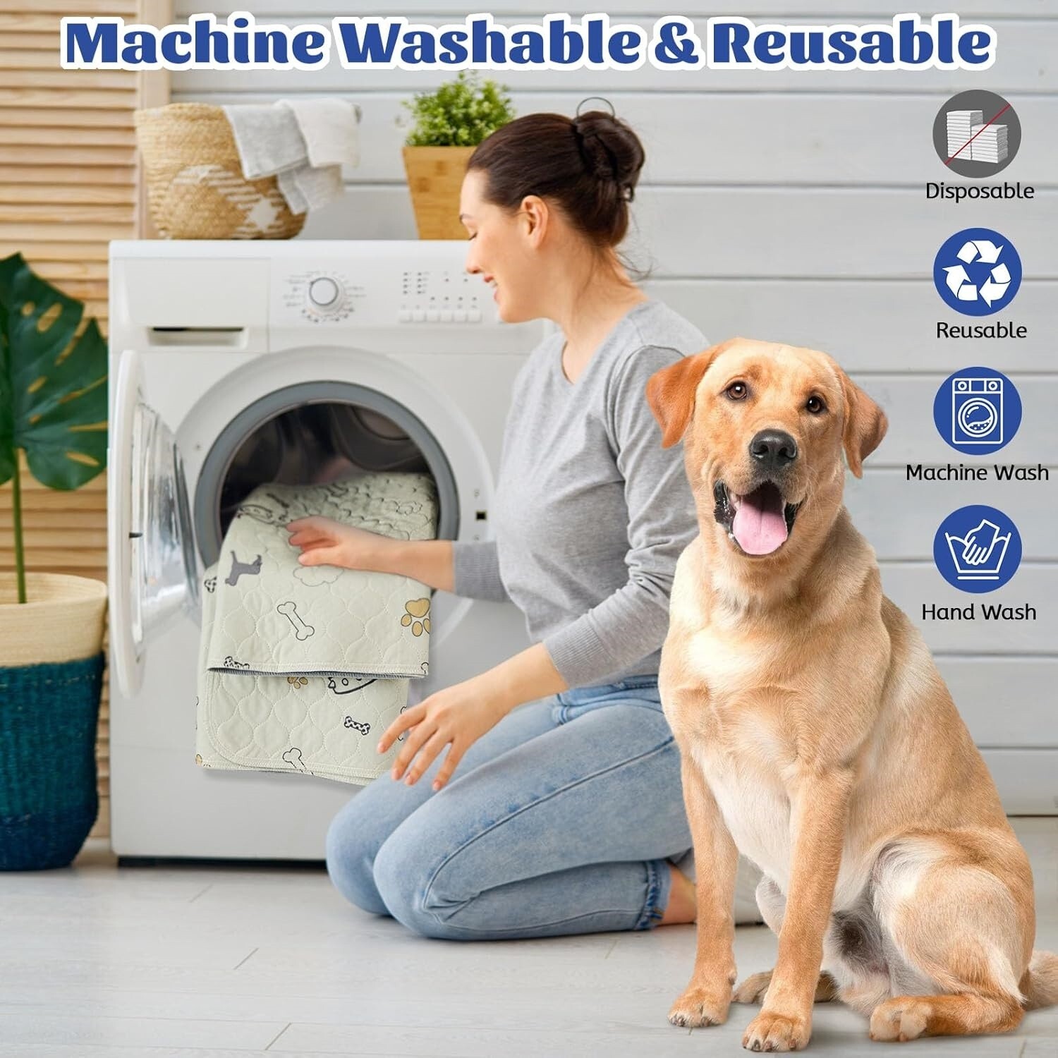 Almohadillas Para Orinar Para Perros Super Absorbentes Lavables Grandes 34″x36″