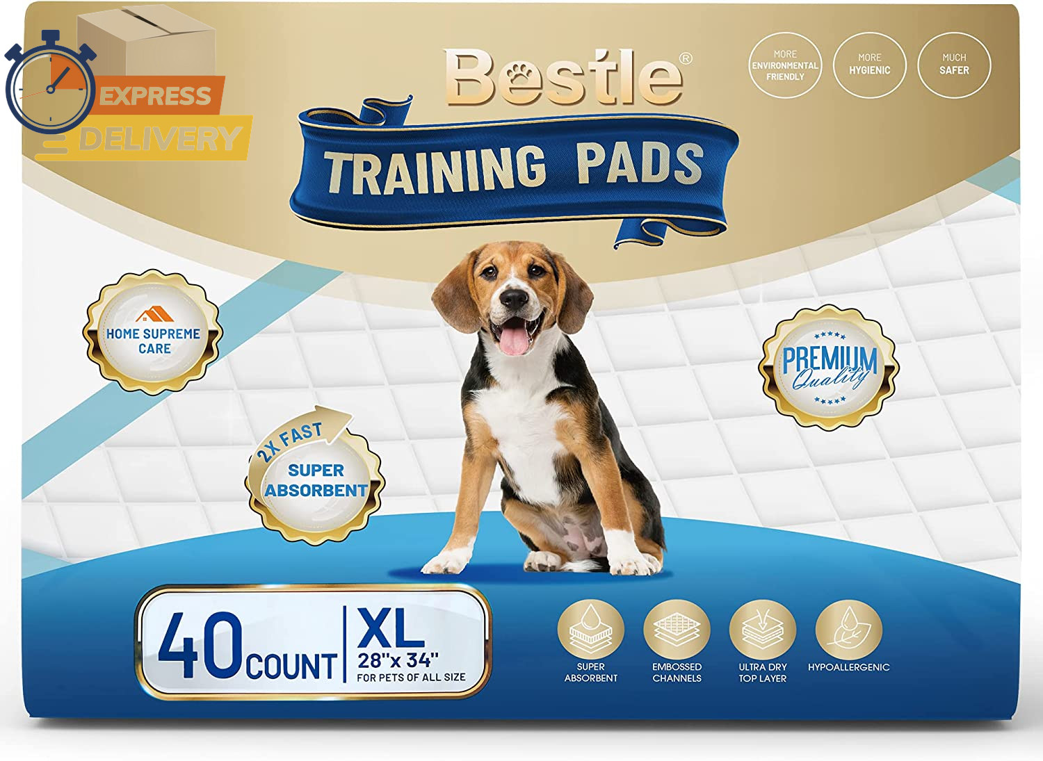 Extra Large Pet Training and Puppy Pads Pee Pads for Dogs 28″X34″, 40 Count 👌