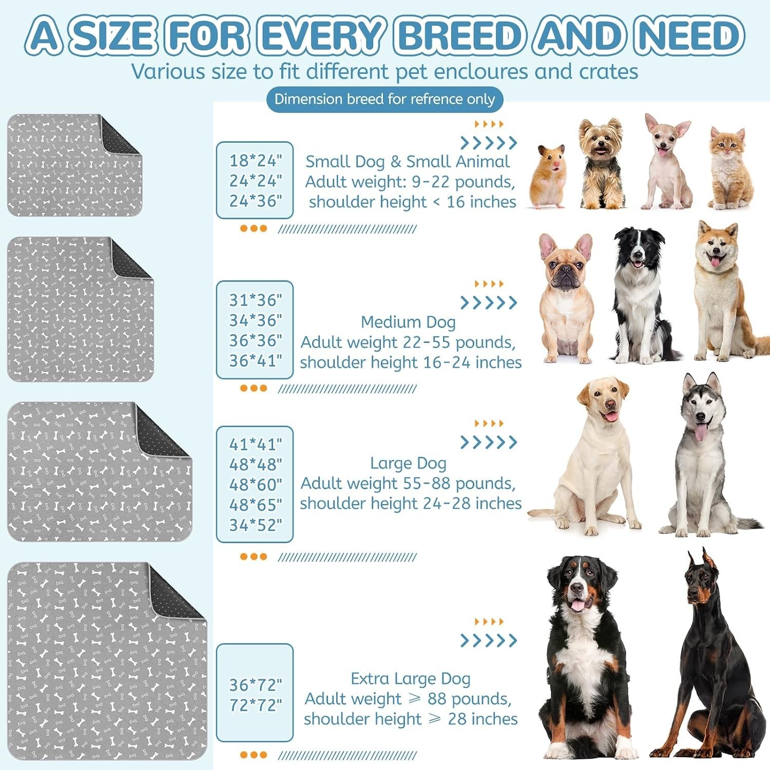 Washable Pee Pads for Dogs, 2 Pack Reusable Puppy Pads, 18″x24″ | Super Absor…