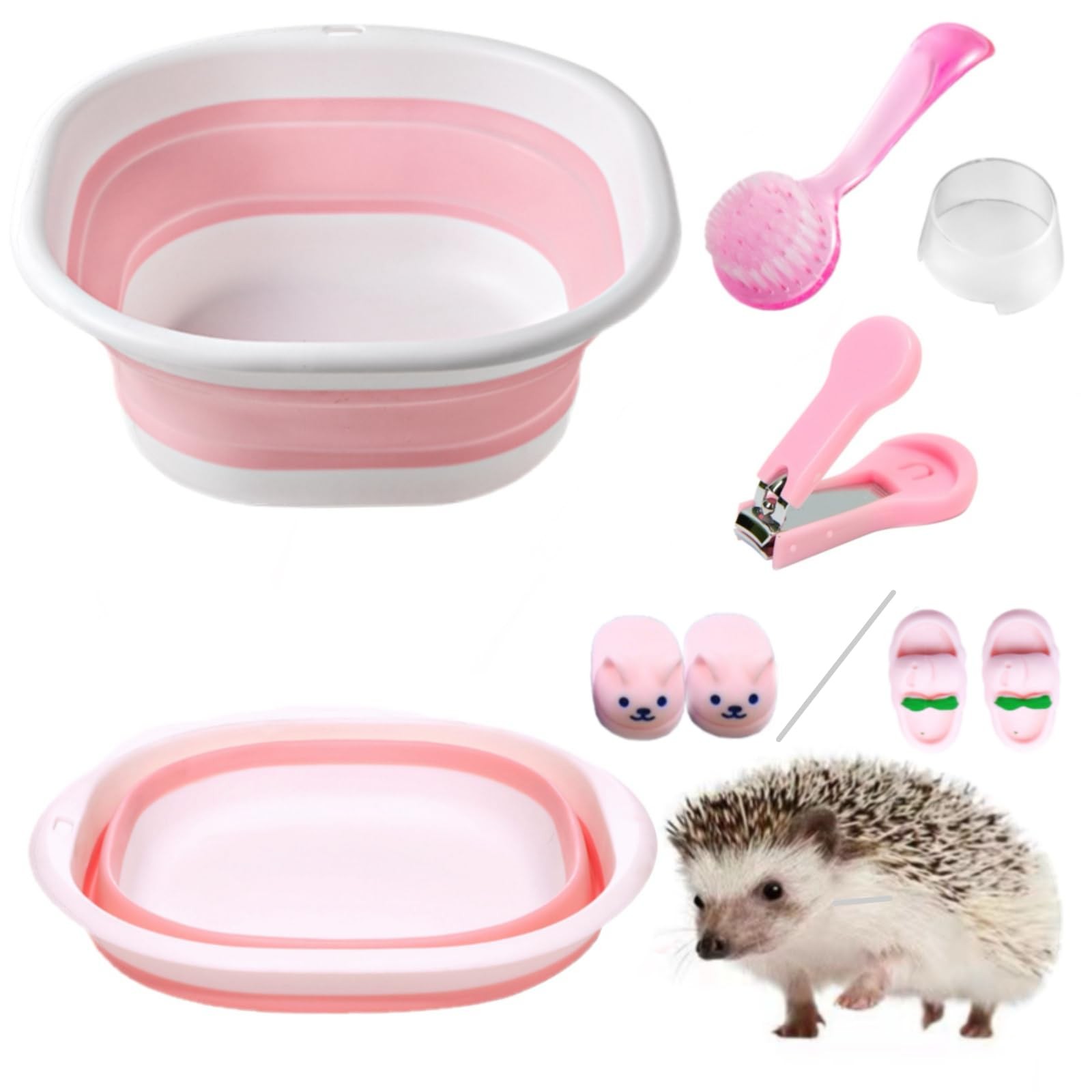 FASAROU Hedgehog Bath Supplies Small Animal Include Pink