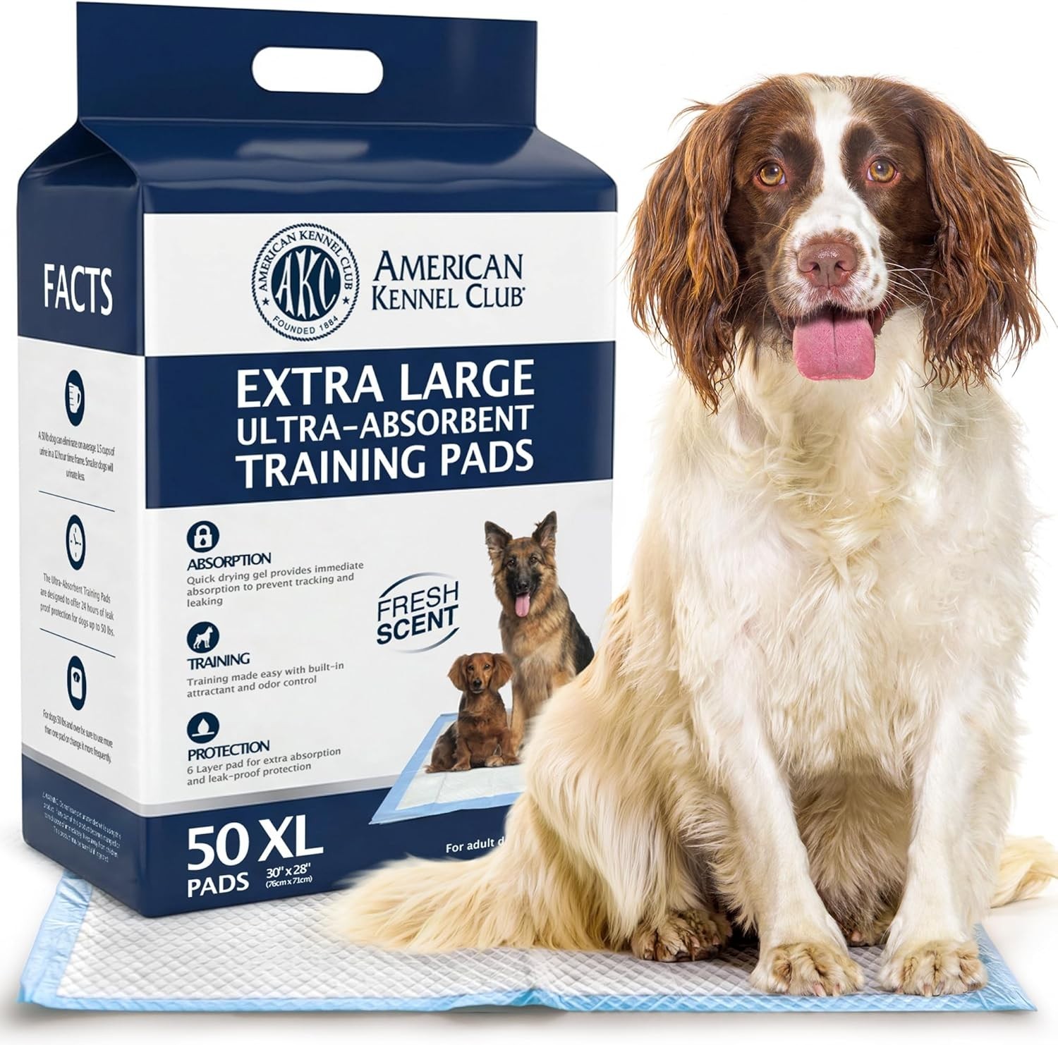 Fresh Scented Puppy Pads 28×30 – Odor Neutralizing, Ultra Absorbent – 50 in Pack