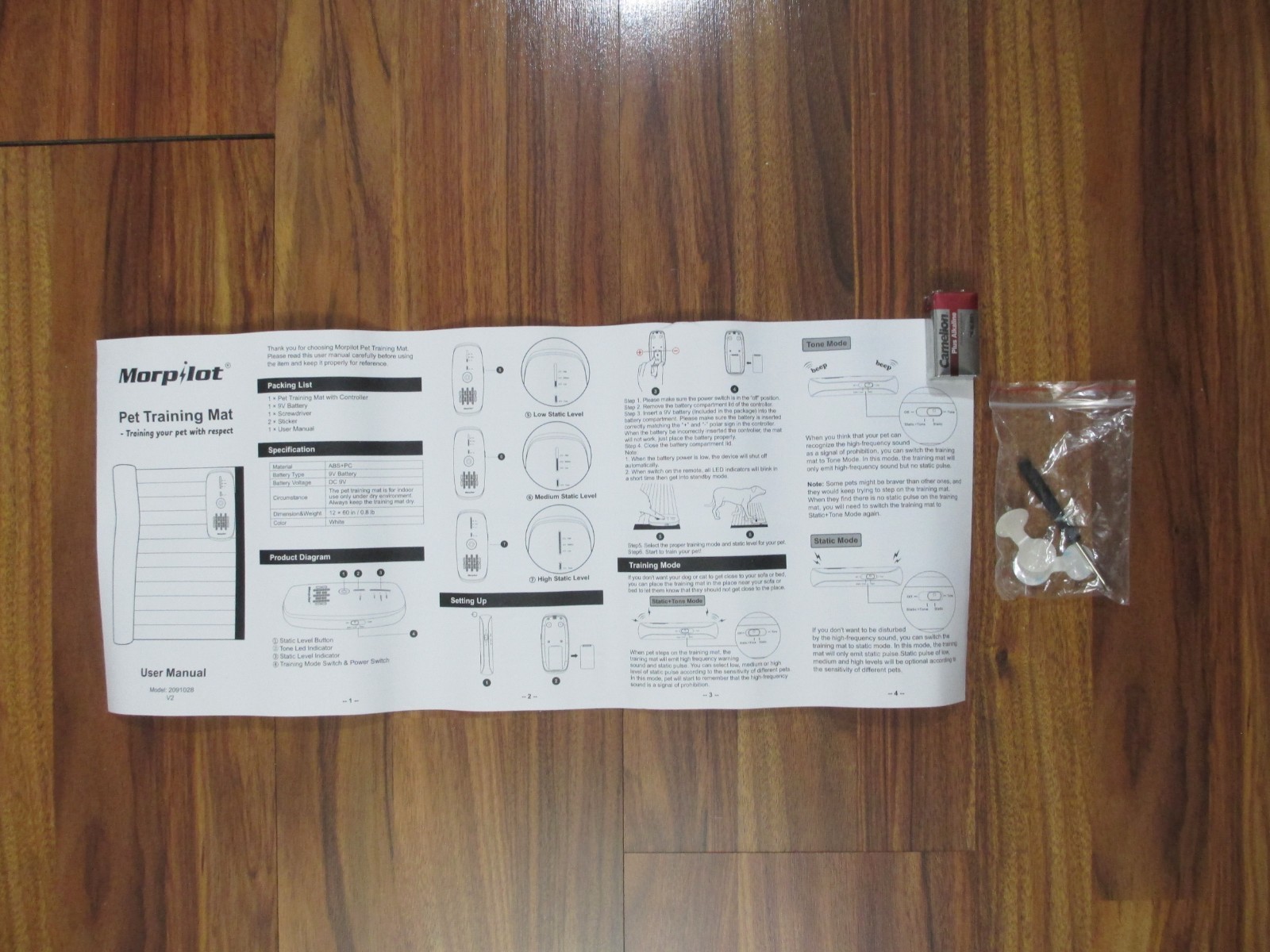 Morpilot Pet Training Mat – 12″ x 60″ – Static & Tone – Open Box – Tested