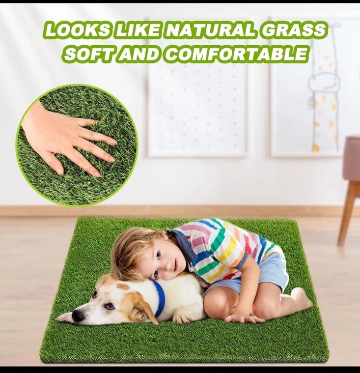 2 Pack 25 x30″ Dog Grass Pee Pads, Reusable Artificial Grass Turf Rug For Pets