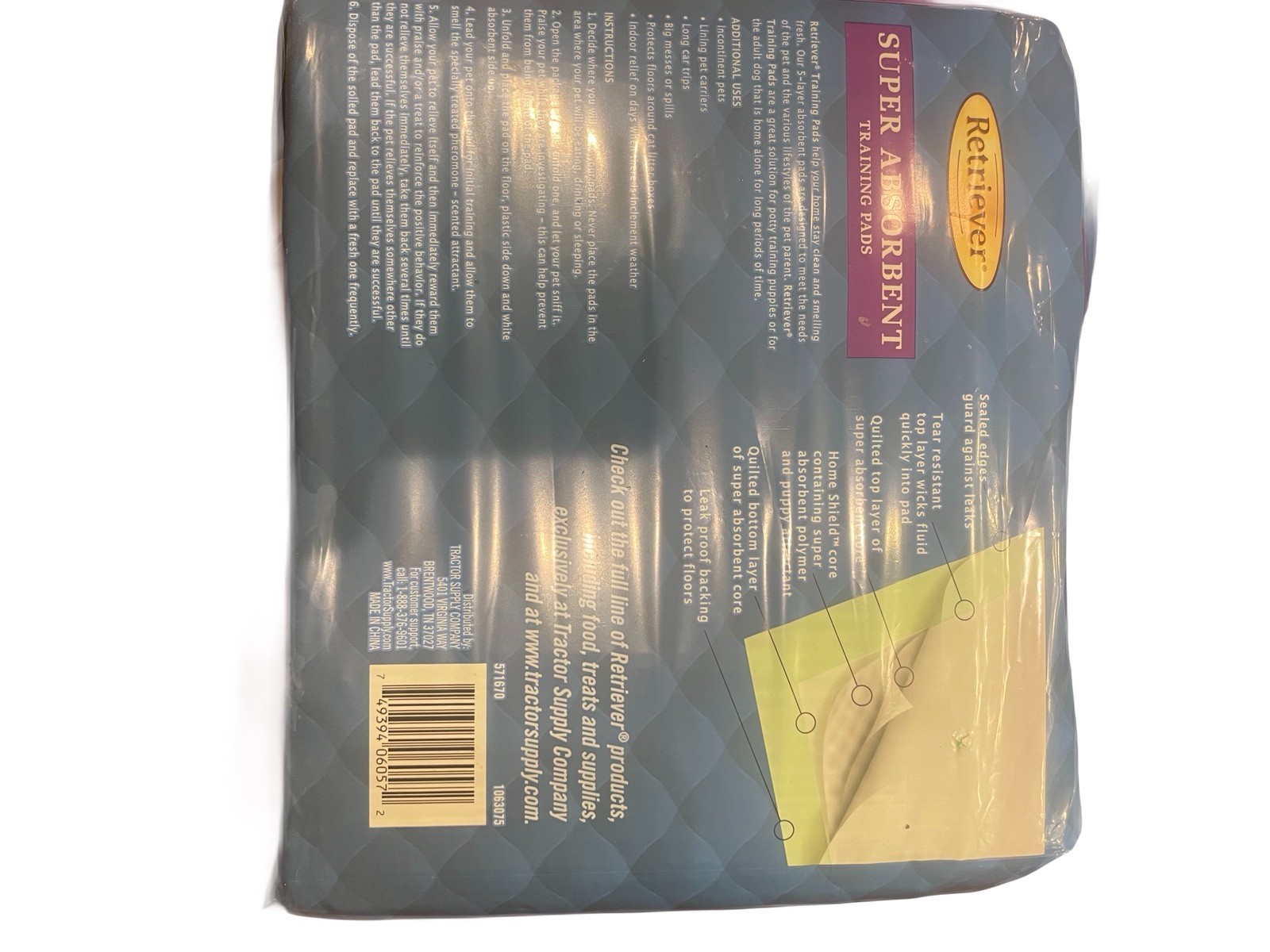 Retriever 23in x 24in Absorbent Dog Training Pads with Home Shield, 50 Count