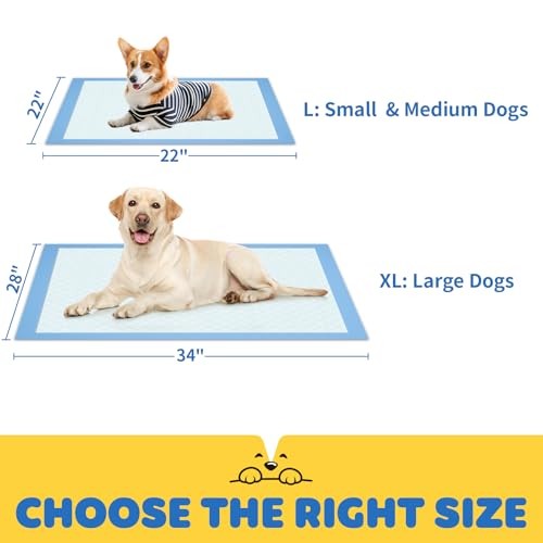 Blue Puppy Pads for Dogs – 34×28 in – 6-Layer – Leak – 100 Packs