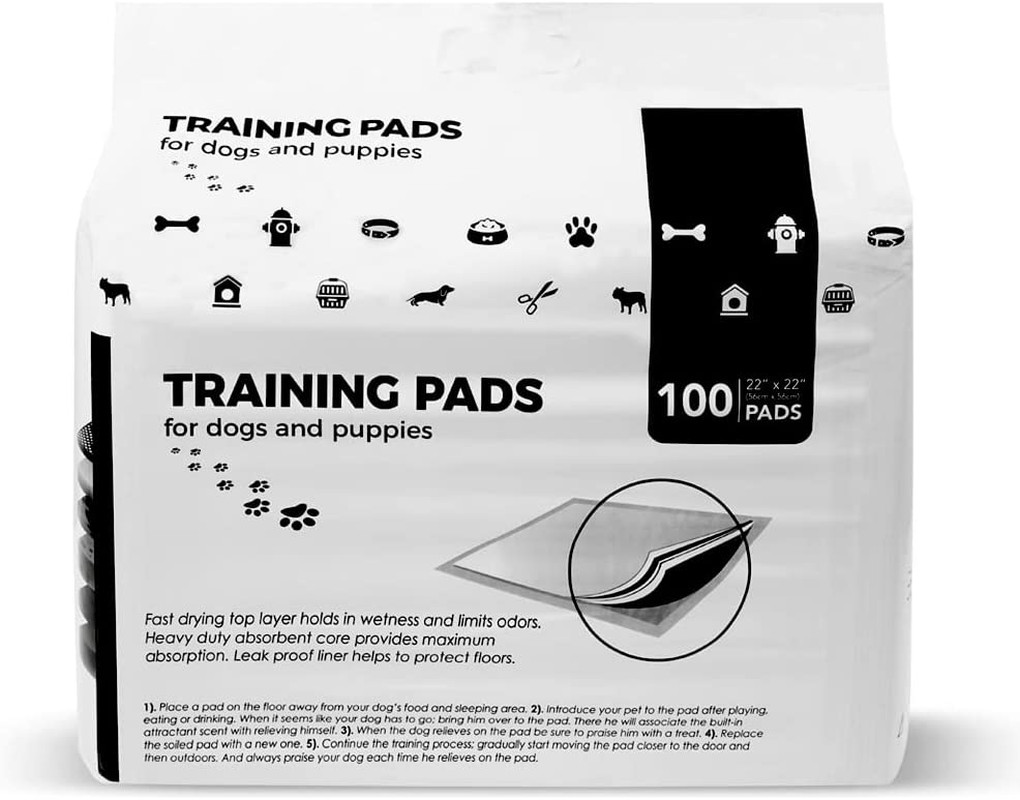 Puppy Pads Leak-Proof 100 Count 22″X 22″ – Absorbent Pee Pads for Dogs with 6-La