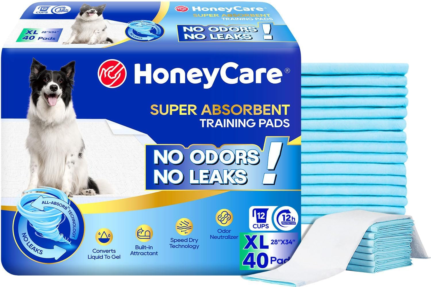 All-Absorb, X-Large 28″ X 34″, 40 Count, Dog and Puppy Training Pads, Ultra Abso