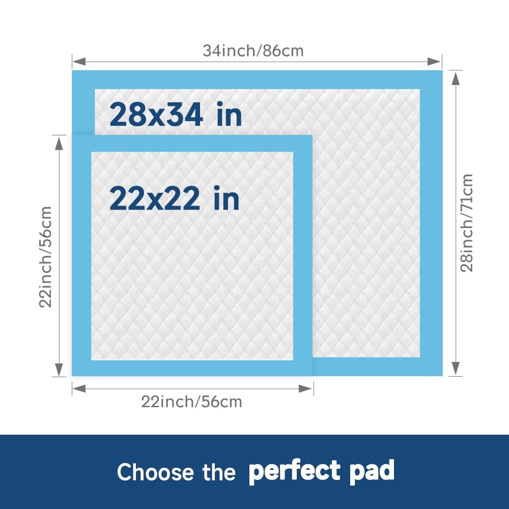 50 Count 28” x 34” XL Disposable Dog Pee Pads, Super Absorbent Leakproof Quic…