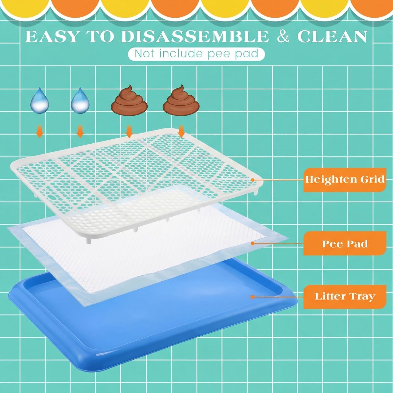 Portable Dog Toilet Training Tray for Medium & Large Dogs – 19.7 x 14.2 Inch
