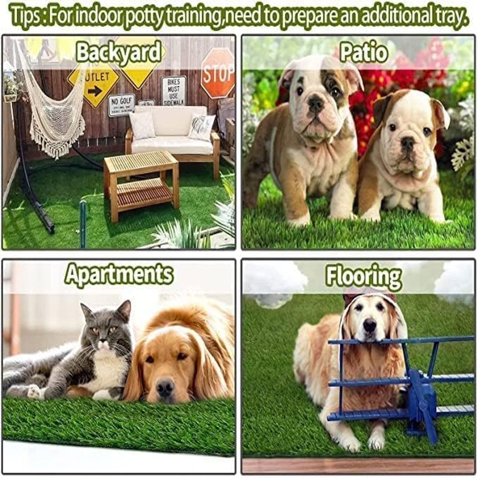 Dog Grass Pad 51.2×31.5In – Artificial Grass Pee Pad for Puppy Potty Training