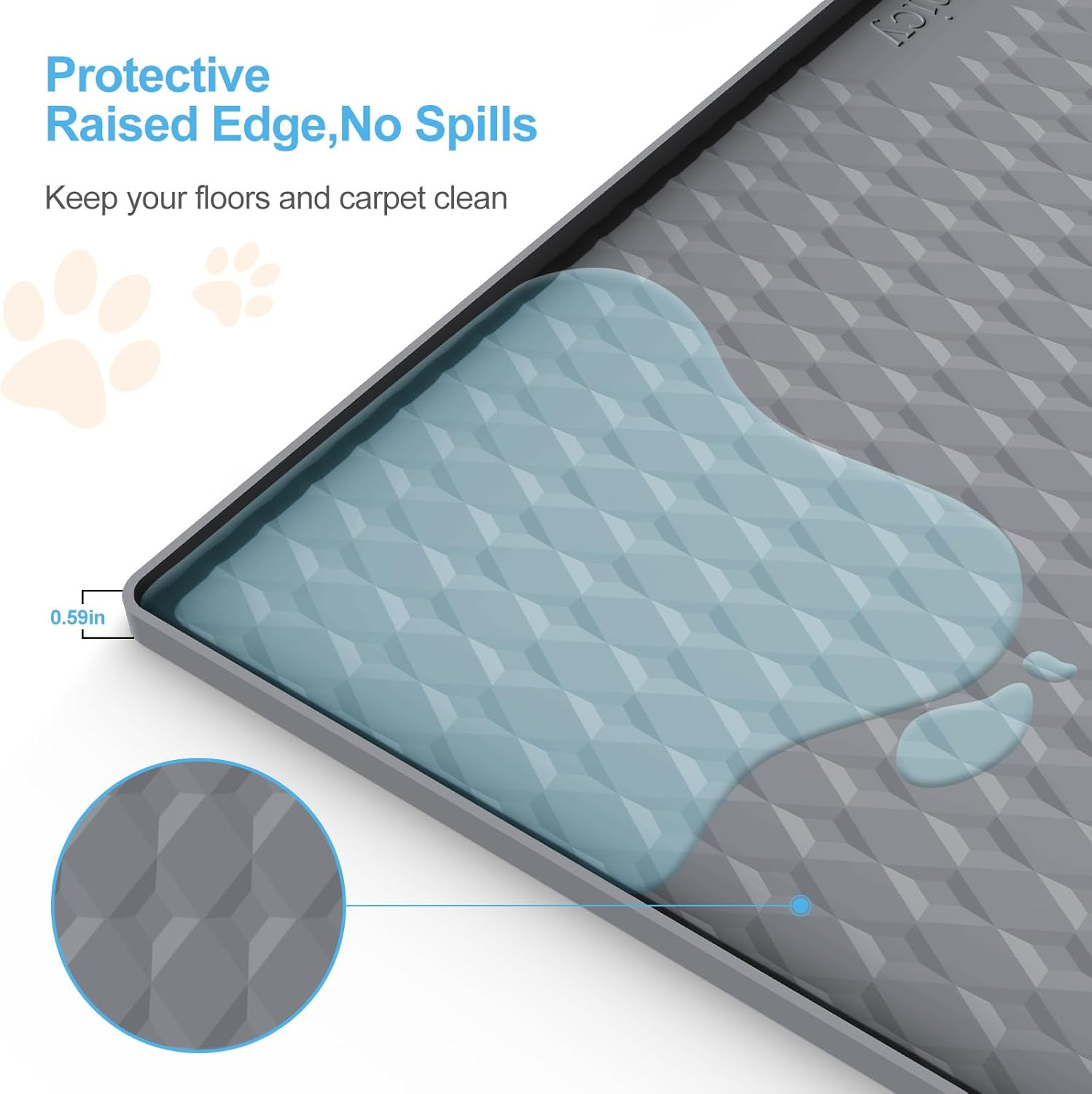 Pee Pad Holder for Dogs,Silicone Dog Puppy Pad Holder, 24 X 24 No Spill Raised L
