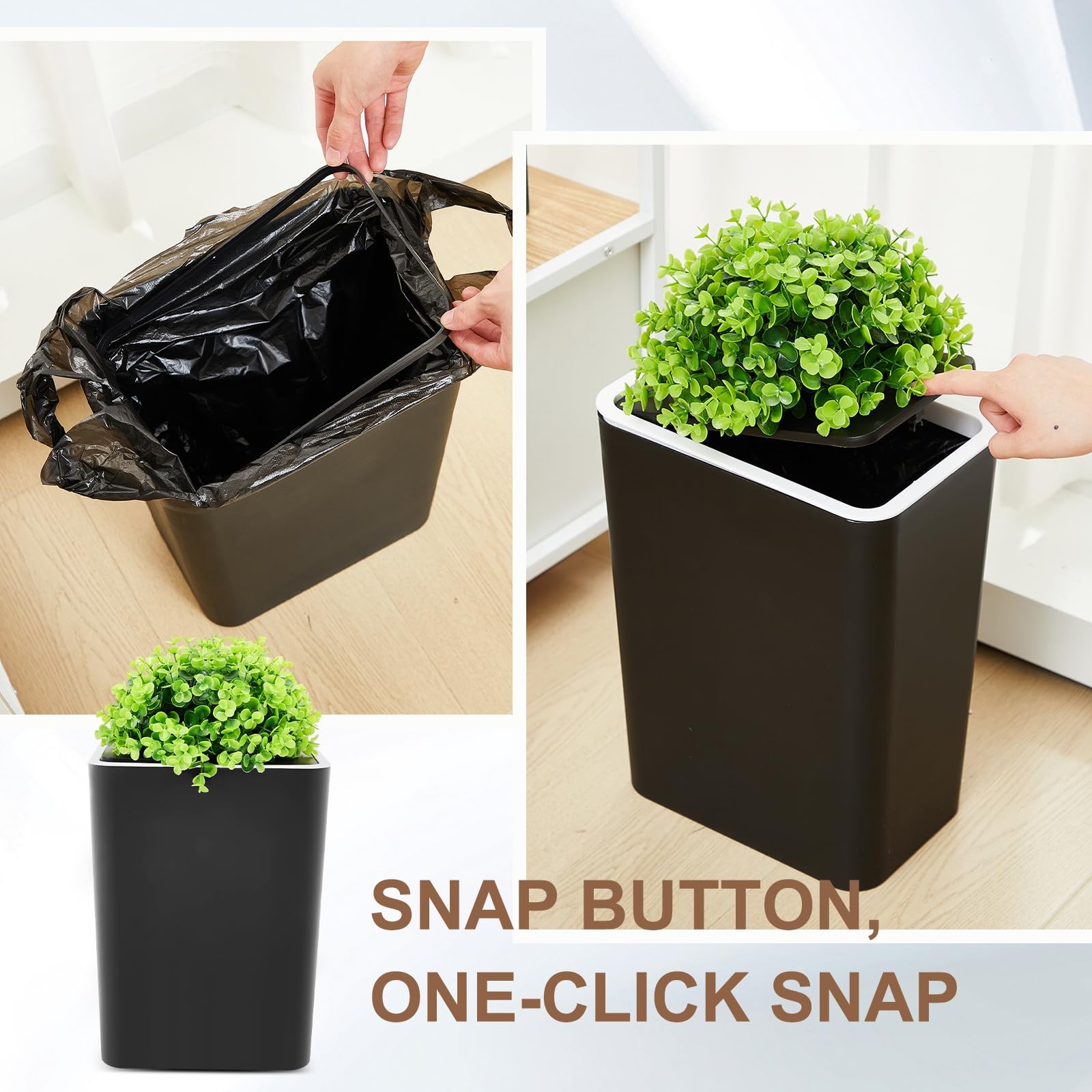 Black Slim 15L Dog Poop Waste Bin w/ Lid for Outdoor/Indoor Yard & Pet