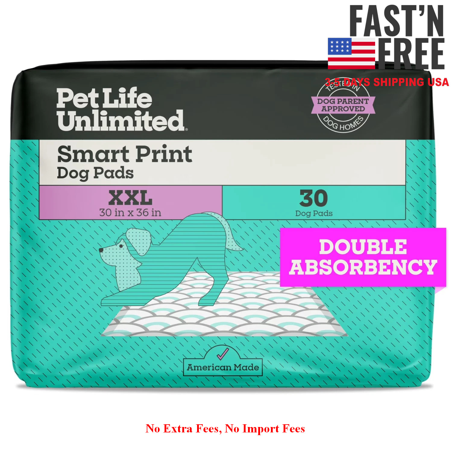 2 Pack Pet Life Unlimited Dog Pads XXL 30×36 30Ct Smart Print Training, NEW USA