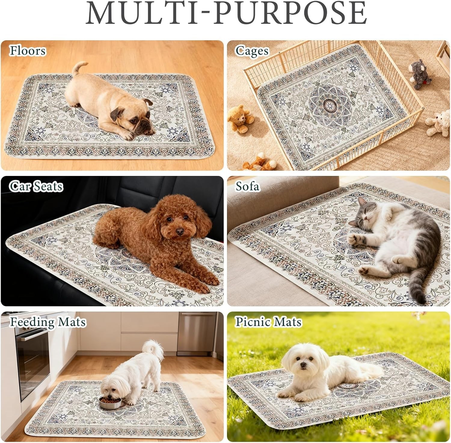 Empapadores lavables para perros, paquete de 2, reutilizables, impermeables