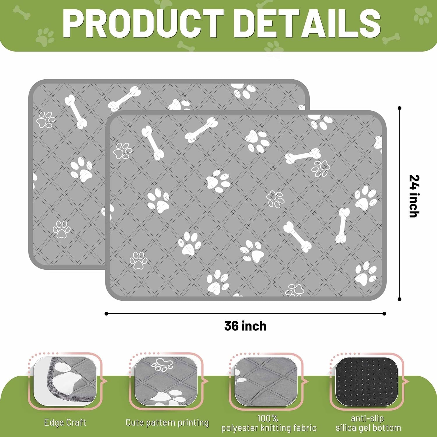 Empaquetaduras lavables para orinar para perros, paquete de 2 extra