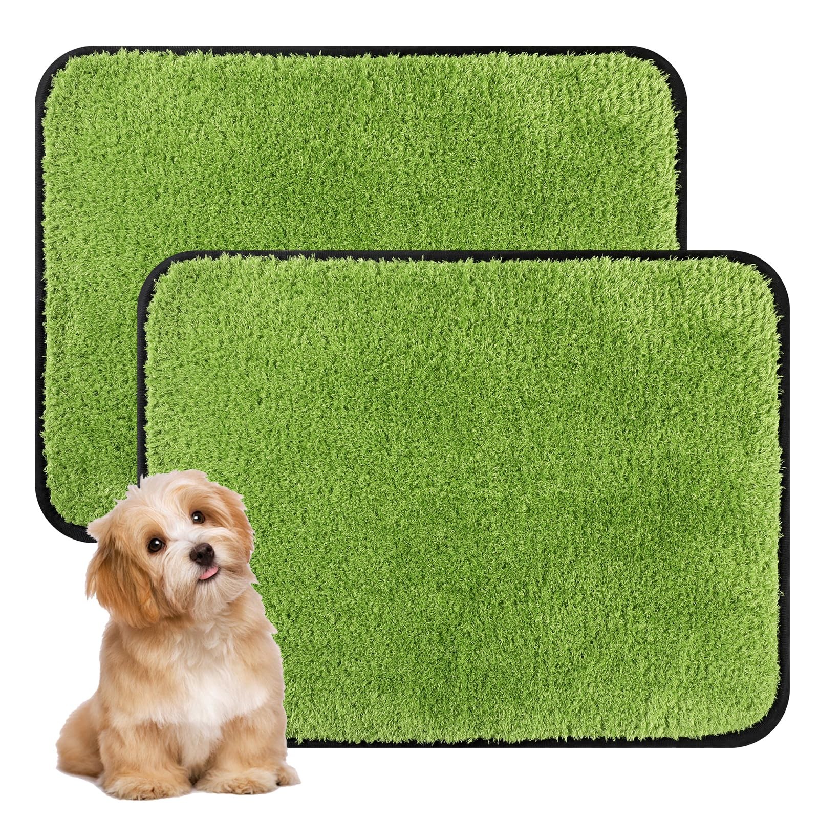 Ondware Reusable Puppy Pads 2 Pack Dog Washable 18 x 24 in, Green