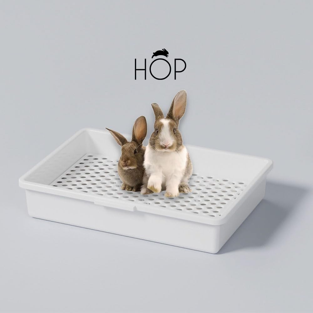 HOP Rabbit Litter Box, Less Mess with Built-in GRID ONLY, RABBIT LITTER BOX