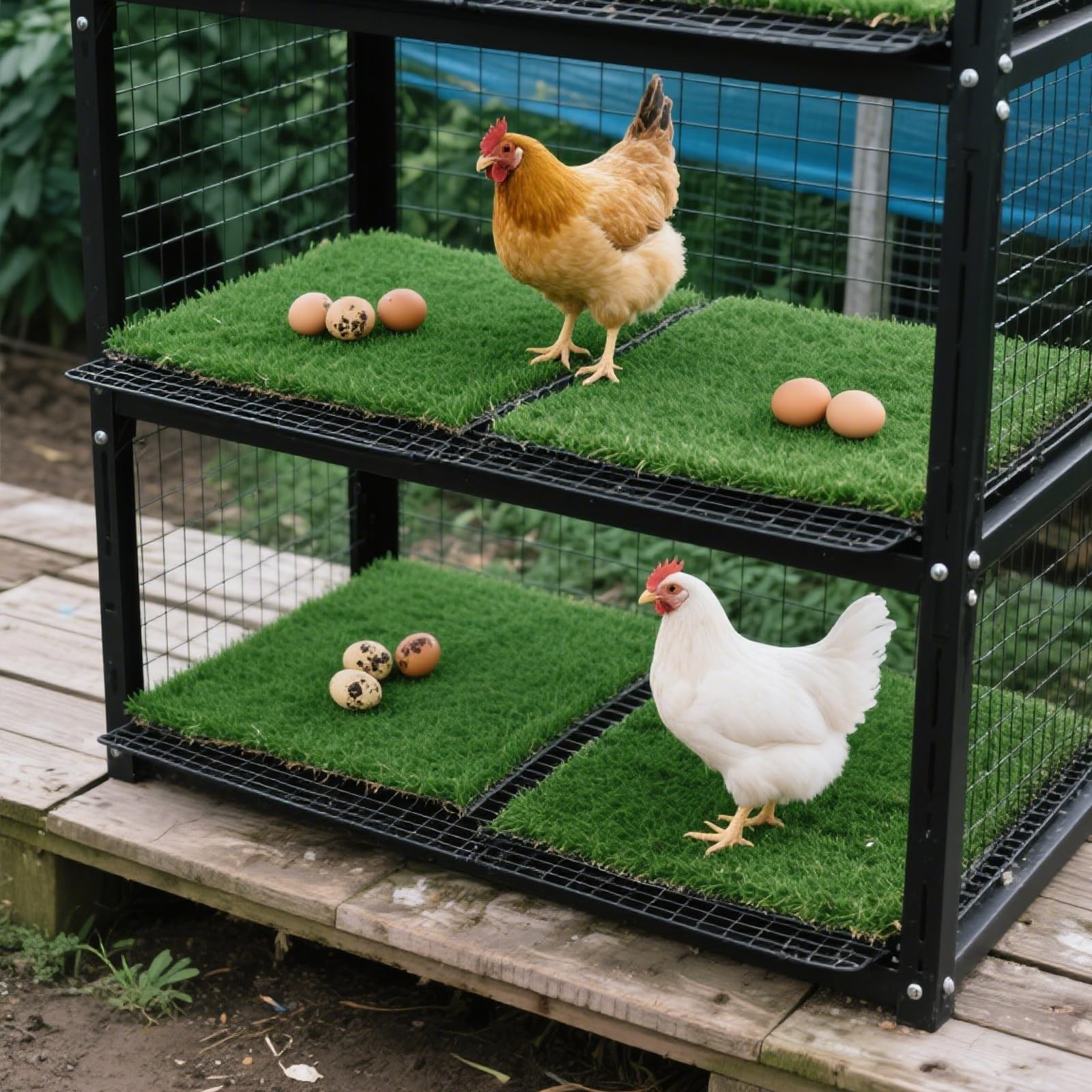 12 Pack Chicken Nesting Pads for Chicken Coop, 12″x12″ Reusable Plastic Artif…