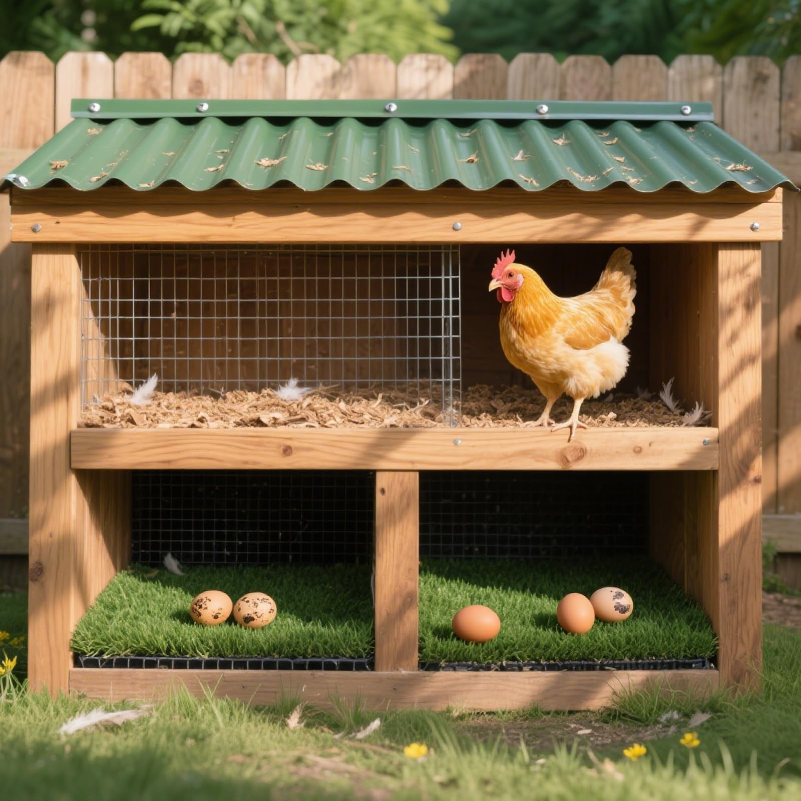 12 Pack Chicken Nesting Pads for Chicken Coop, 12″x12″ Reusable Plastic Artif…