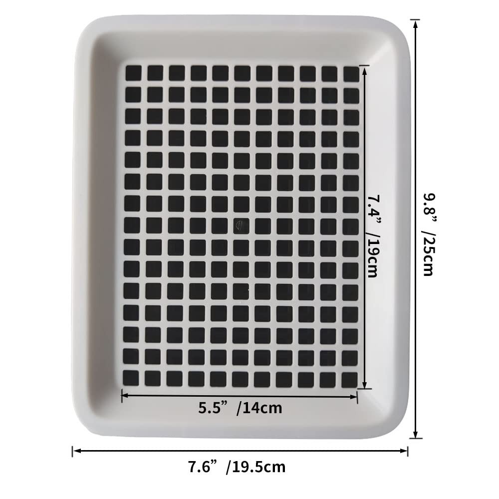Guinea Pig Litter Tray Pan with Grate for Cage – Small Animal Small, white