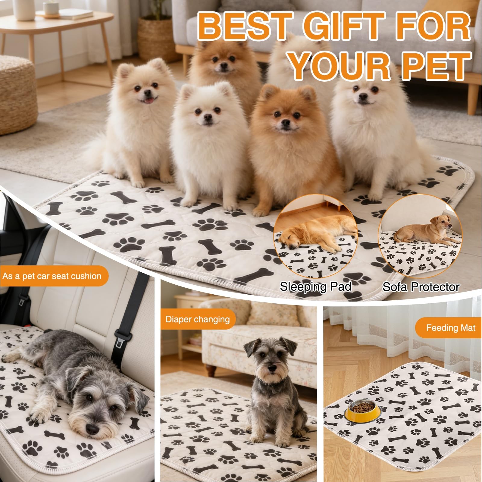 Puppy Pads with Pheromones, Washable Puppy Pee Pads for Dogs & Cats Leak & Od…