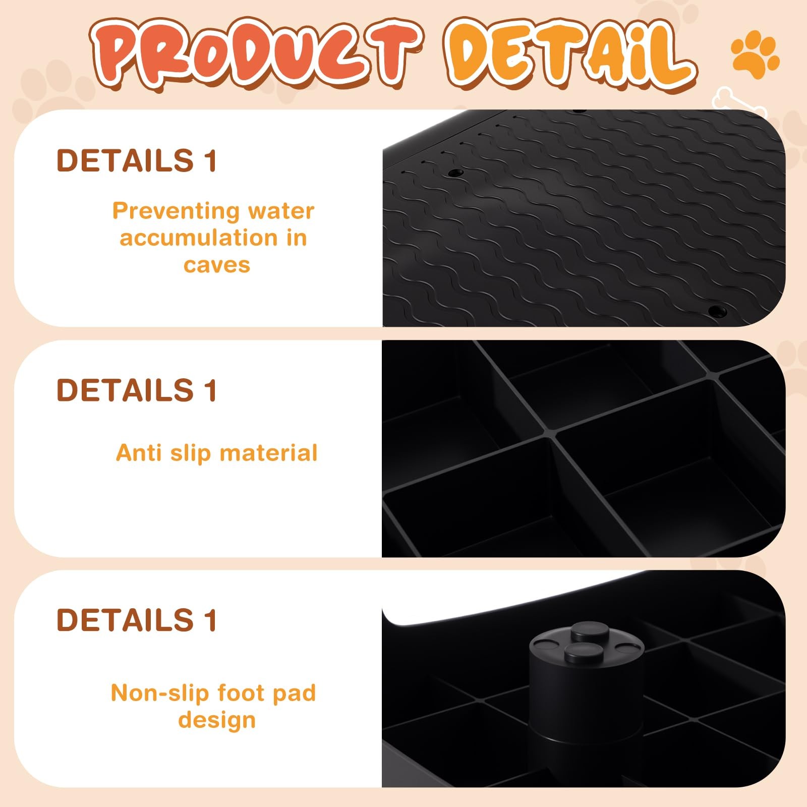 Sunnymove 1 Pcs Dog Training Platform Place Board with Non-Skid black