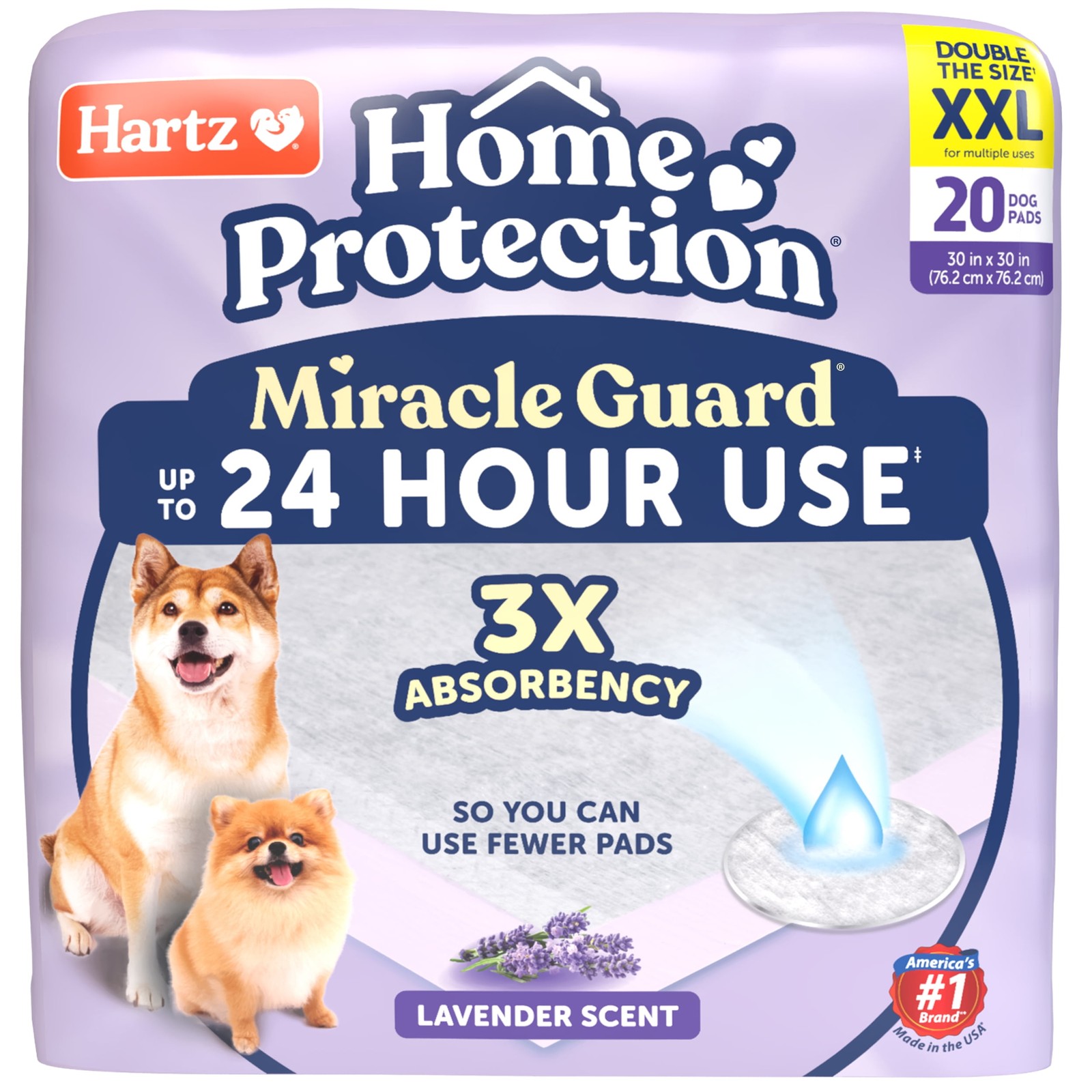 Hartz Miracle Guard Dog and Puppy Pads Max Absorbency 24 Hour Use Odor