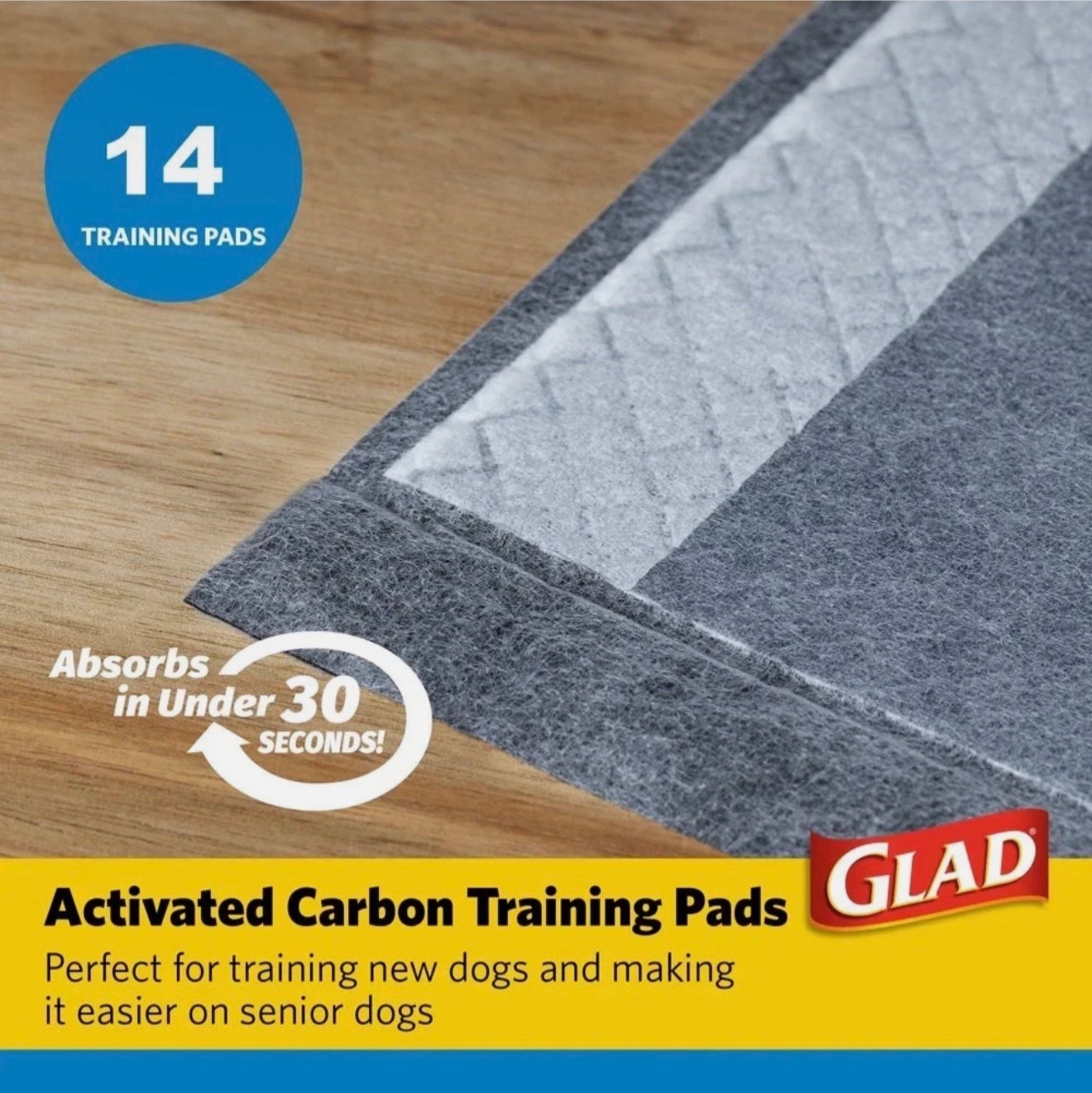 GLAD For Pets Activated Carbon Training Pads Standard Size 14pc