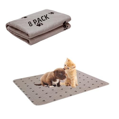 Washable Dog Pee Pads 8 Pack 18×24 Inch Reusable Puppy Potty Training Pad