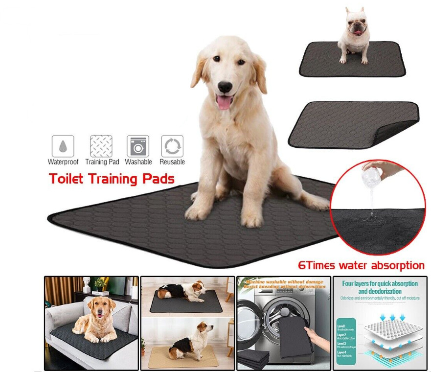 Washable Puppy Training Pads Reusable Pee Wee Poo Dogs Cats Puppies Toilet Mats
