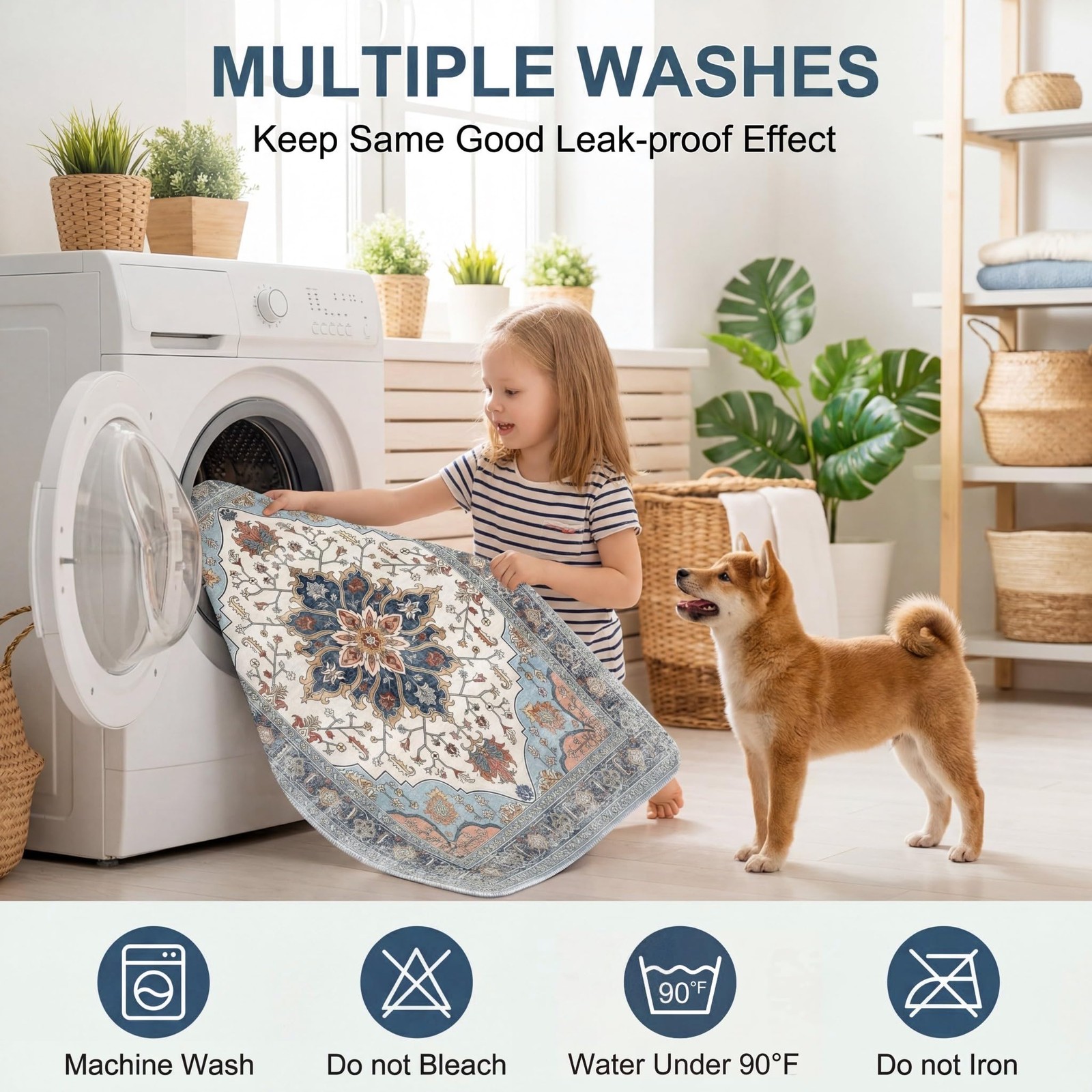 Washable Pee Pads for Dogs,Great Urine 18″x24″ (Pack of 2), Green Floral