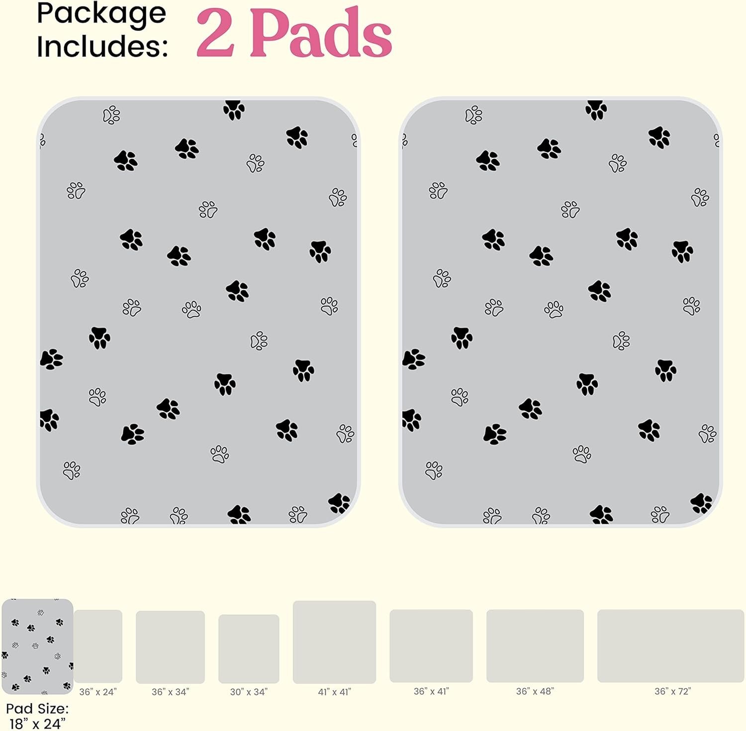 Washable Dog Pee Pads 2-Pack – Super Absorbent Waterproof Training Solution