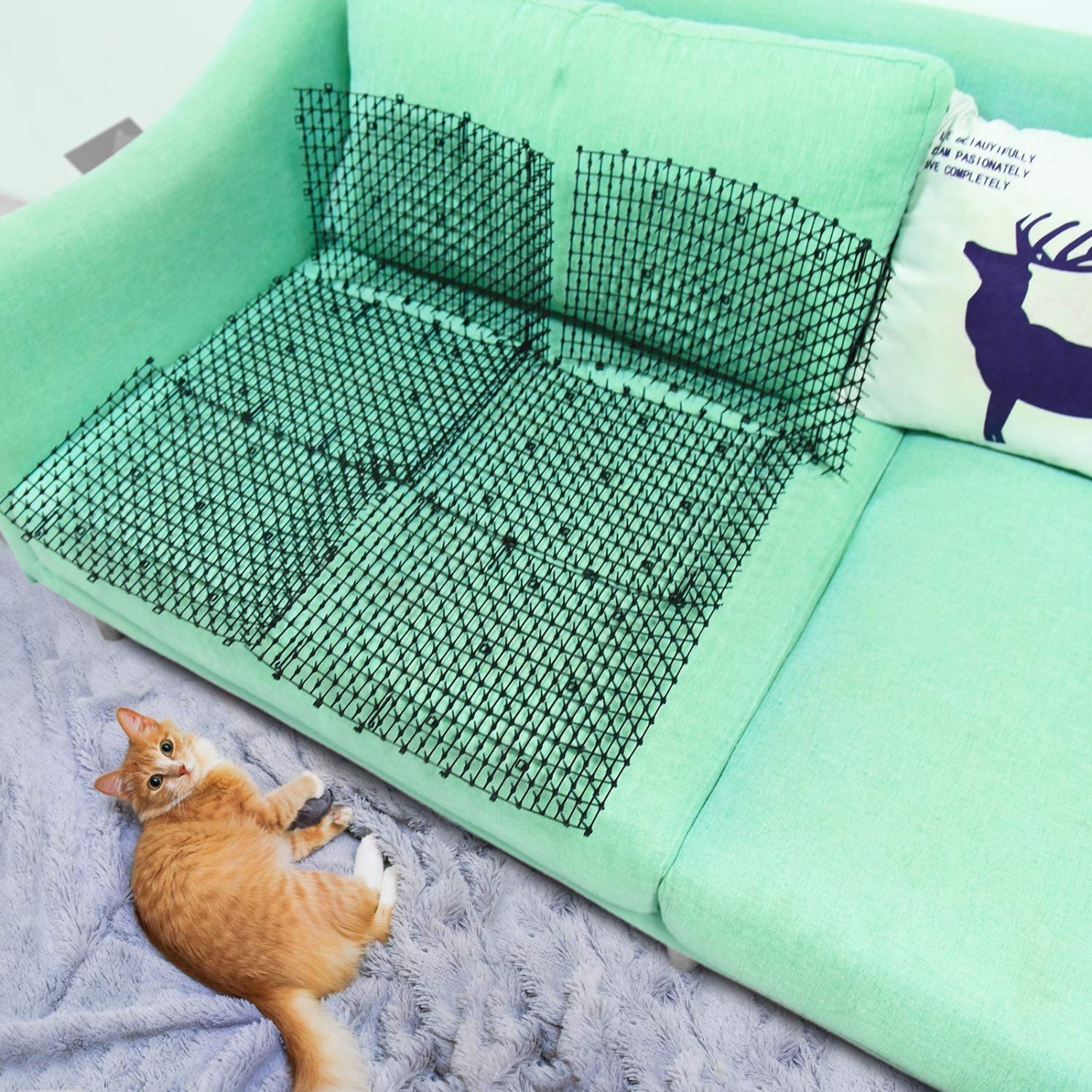 10 PCS Cat Scat Mat 16″x12″ Spiked Digging Deterrent for Dogs & Garden Fence