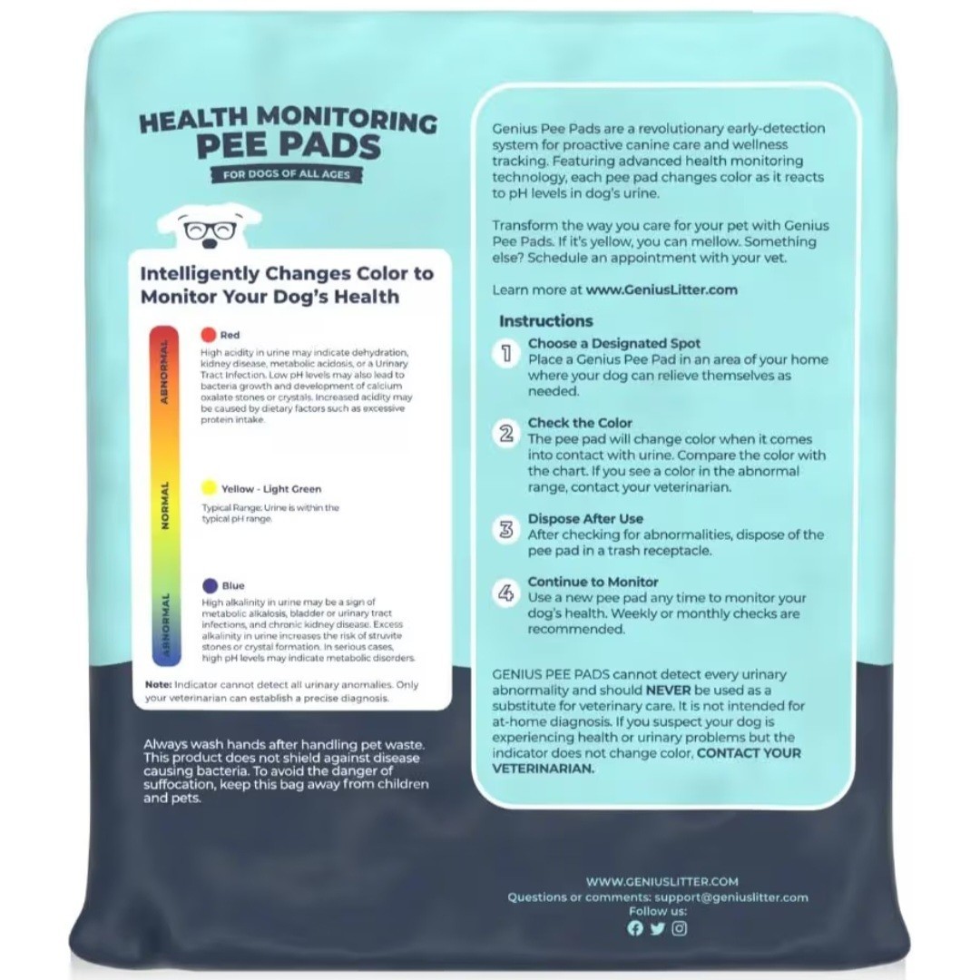 Genius Litter Training Pad Health Indicator 6-Layered Absorbent Gel Pheromone