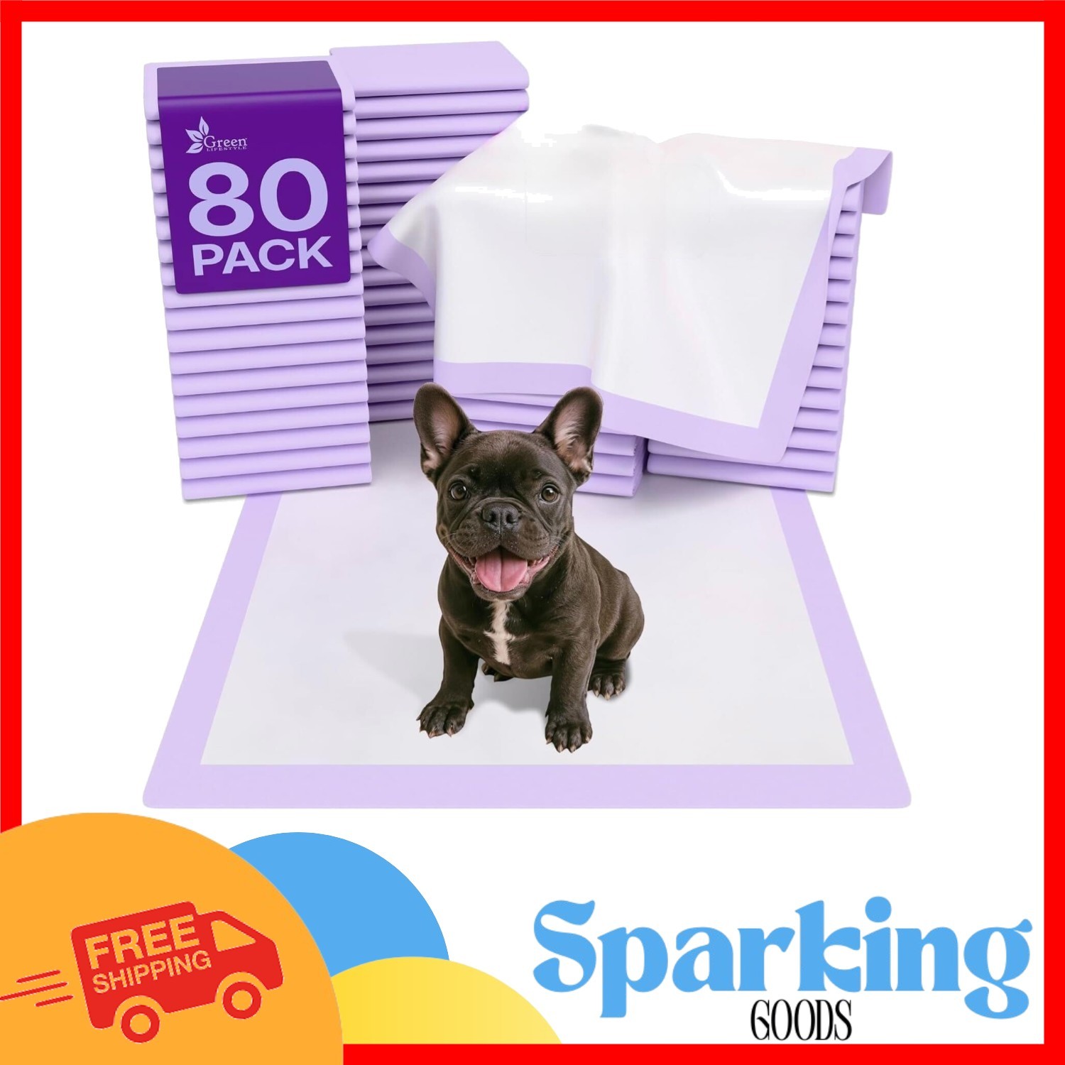 Waterproof Pee Pads – 80 Count, 22×22 Dog Training Pads for All Pets