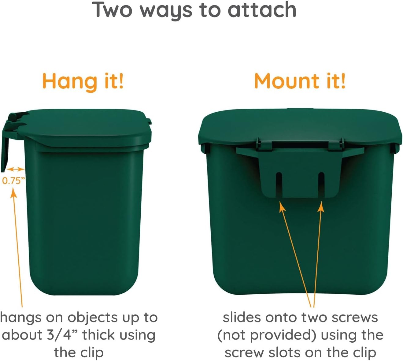 Small Hanging Wastebasket for Dog Poop in Green Qty 1 Green,