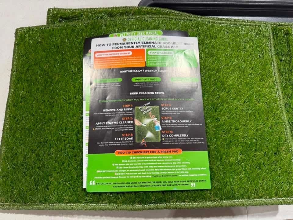 Dog Grass Pad with Tray Large, 24″x16″, 2 Reusable Artificial Turf for Dogs P…